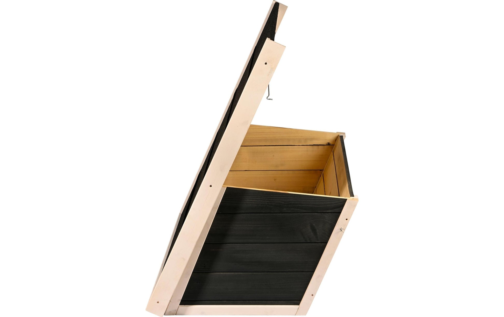 Dobar Mährobotergarage Suburb I Flachdach – 850 × 760 × 480 mm, Pinienholz, Schwarz, für jede Marke