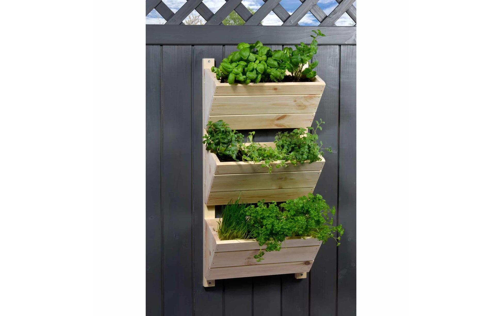 Dobar Wand-Pflanzbeet – 38 × 79 × 17,5 cm – Kiefernholz, natur