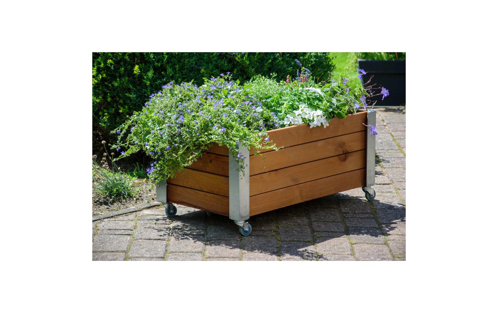 Dobar Pflanzgefäss – 78 × 52 × 40,5 cm – Kiefernholz & Metall & Kunststoff, Braun