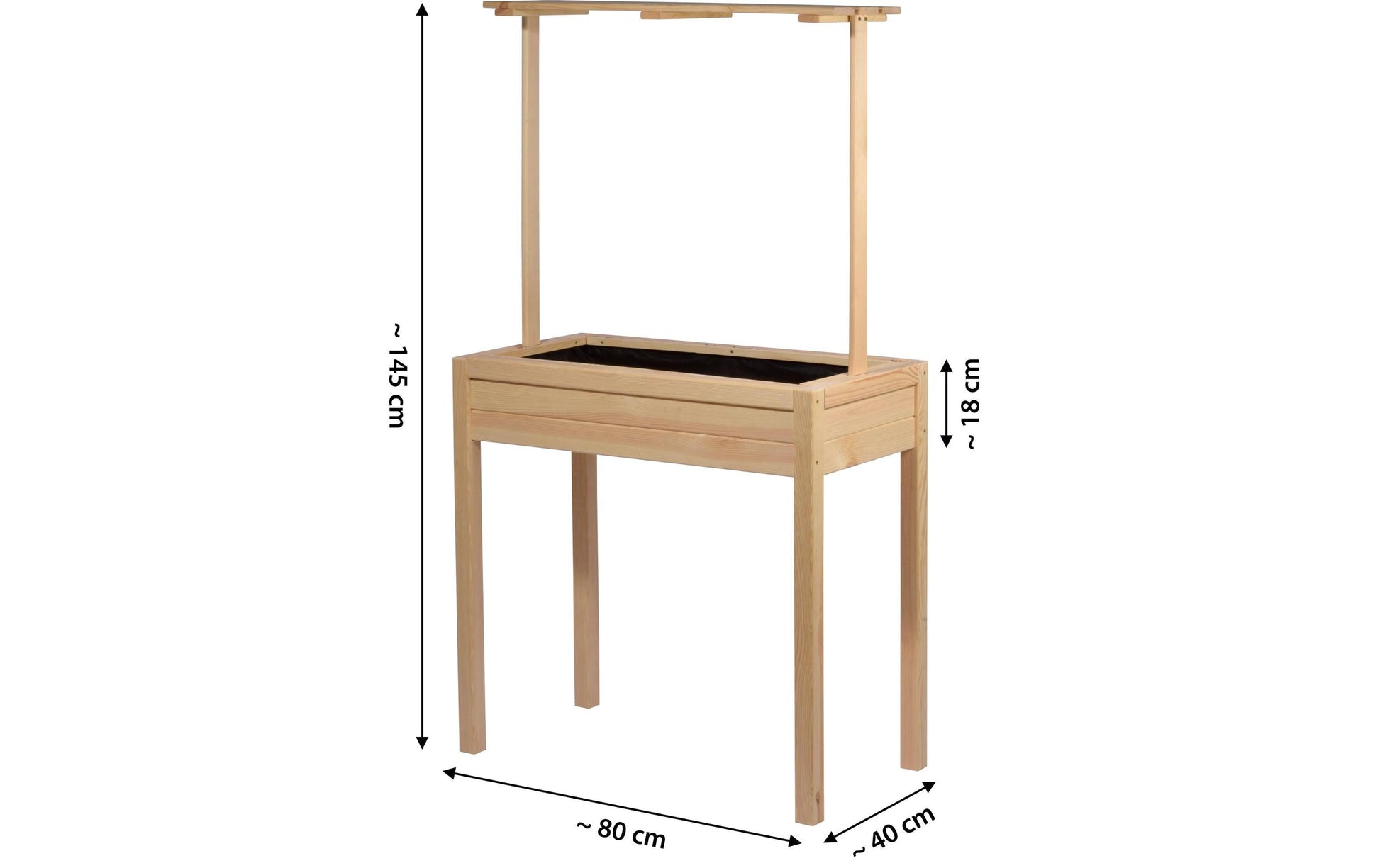 Dobar Tischübertopf – 80 × 145 × 40 cm – Kiefernholz, braun