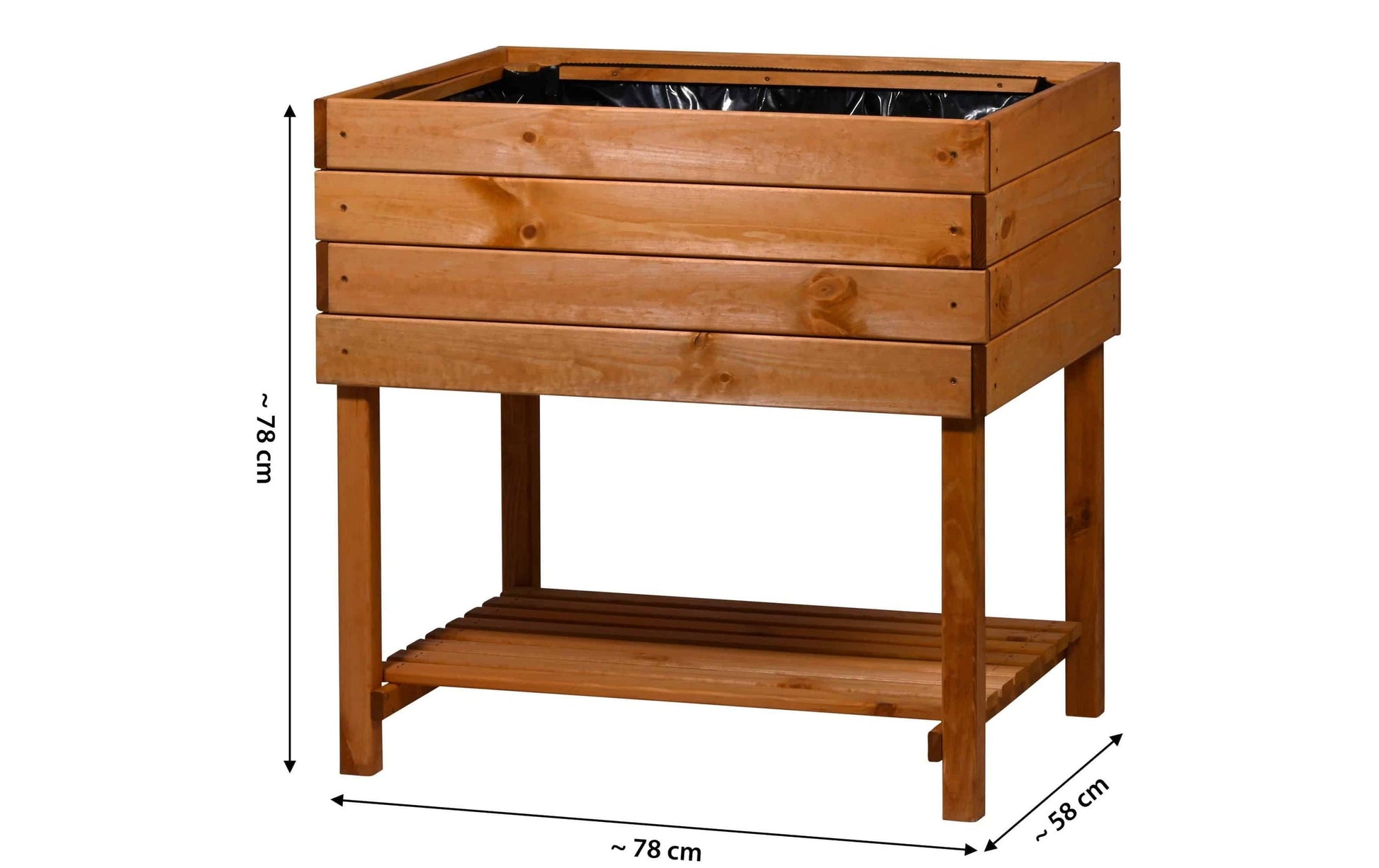 Dobar Kubus 2.0 Hochbeet – 78 × 78 × 58 cm – Kiefernholz, Braun