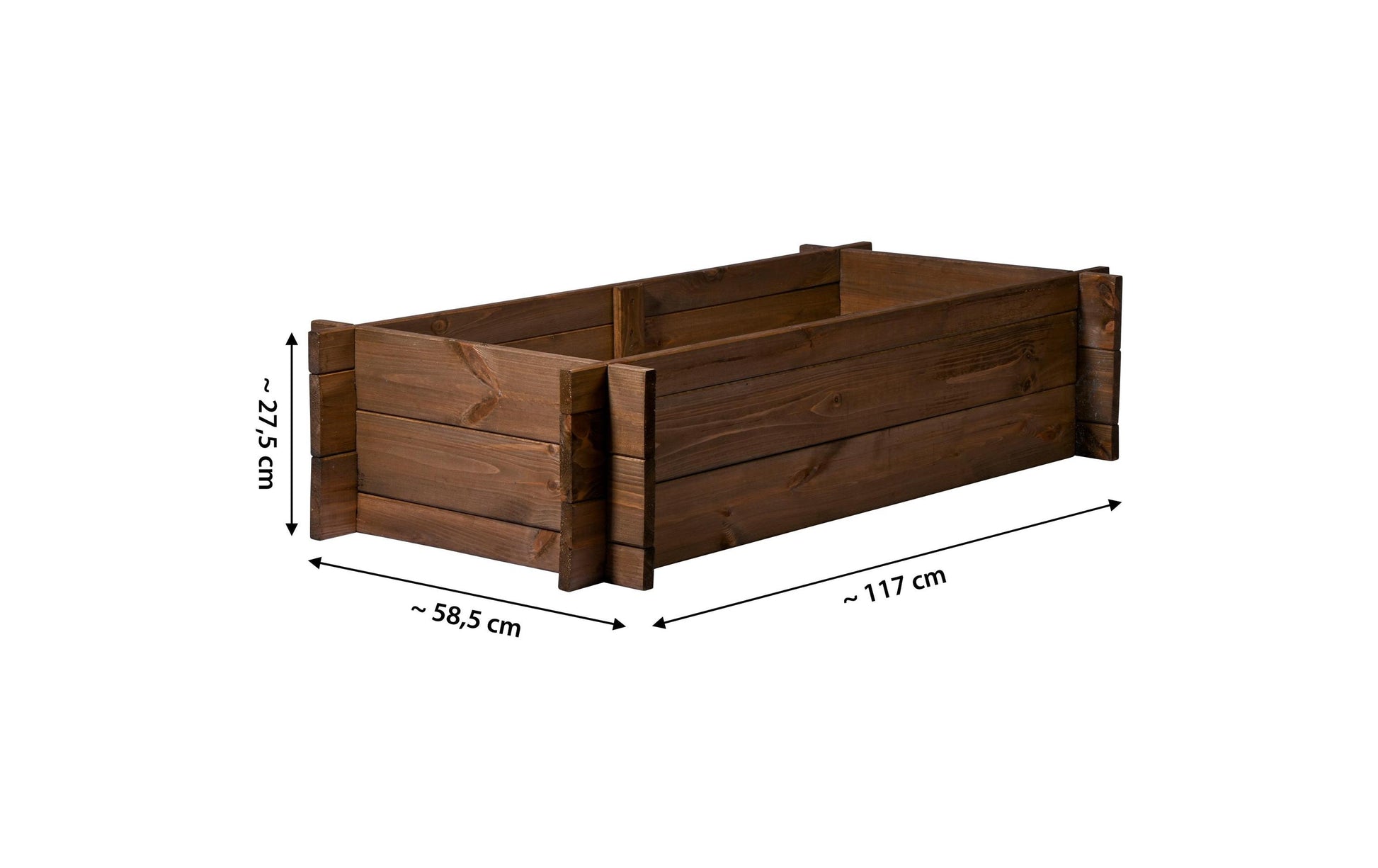 Dobar Pflanzgefäss – 117 × 58,5 × 27,5 cm – Kiefernholz, Braun