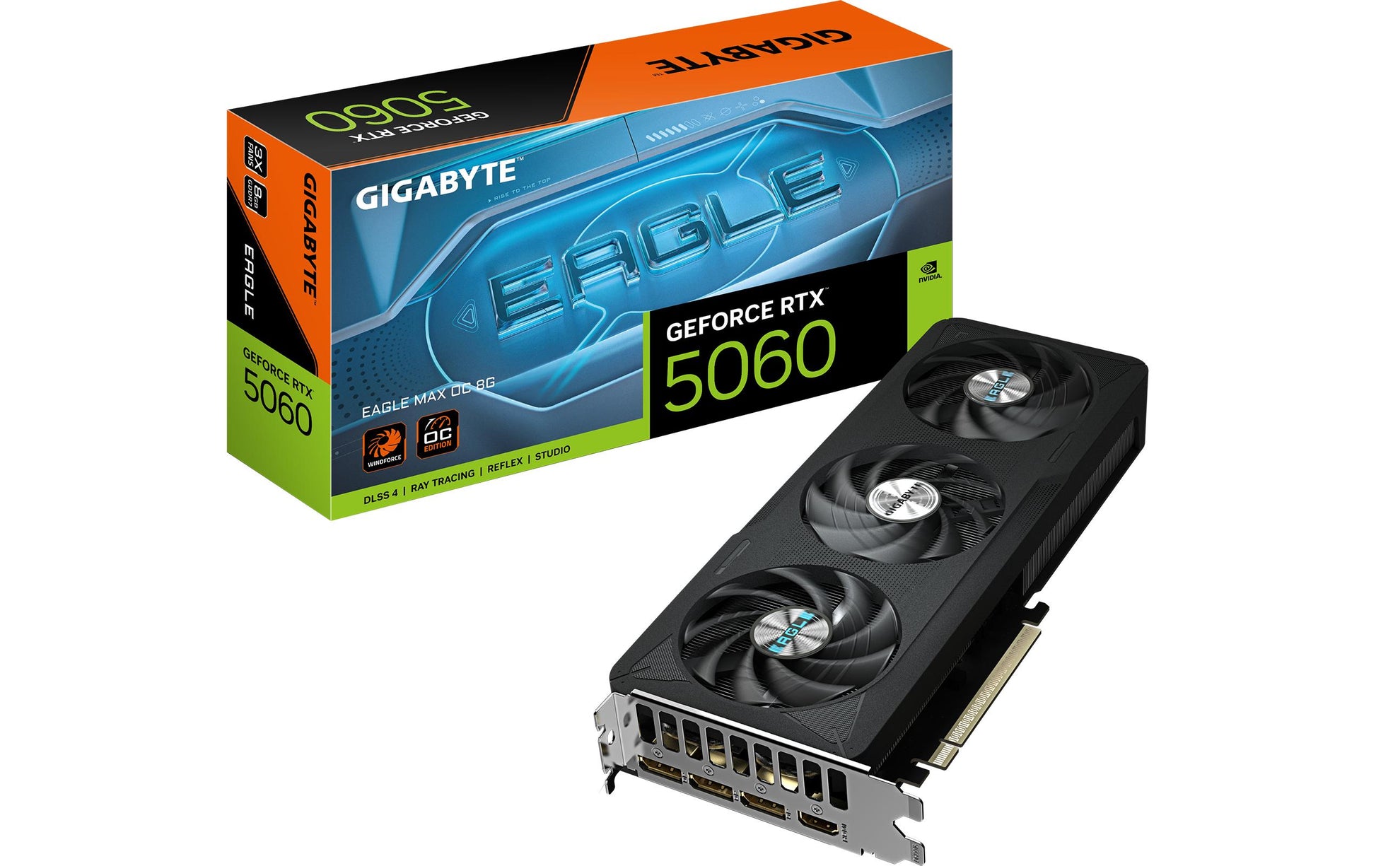 GIGABYTE GeForce RTX 5060 EAGLE MAX OC 8G – Grafikkarte – 8 GB GDDR7, PCIe 5.0, 3×DP, 1×HDMI