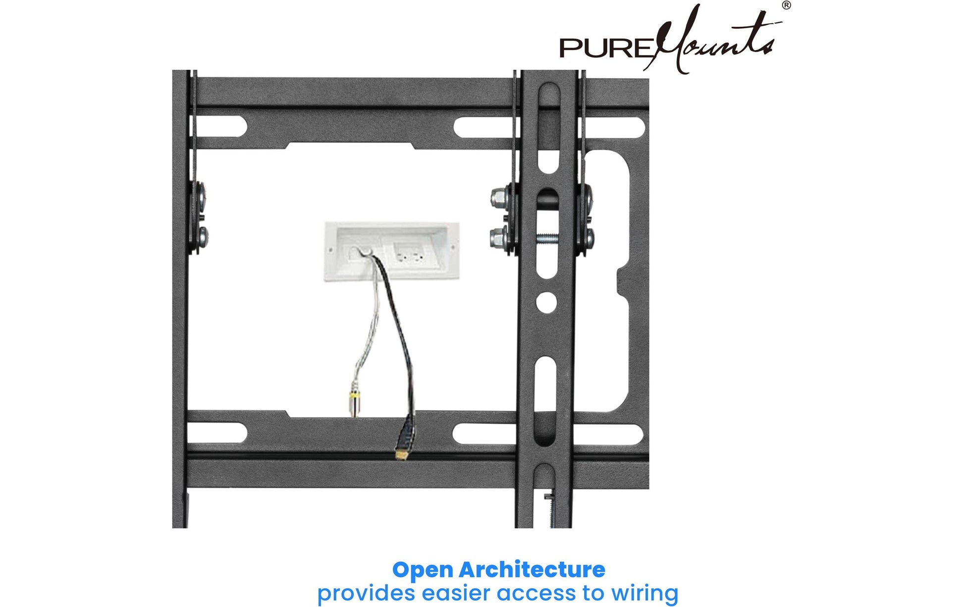 Puremounts Wandhalterung - Neigbar - 43" - VESA 200x200 - bis 45 kg - Schwarz