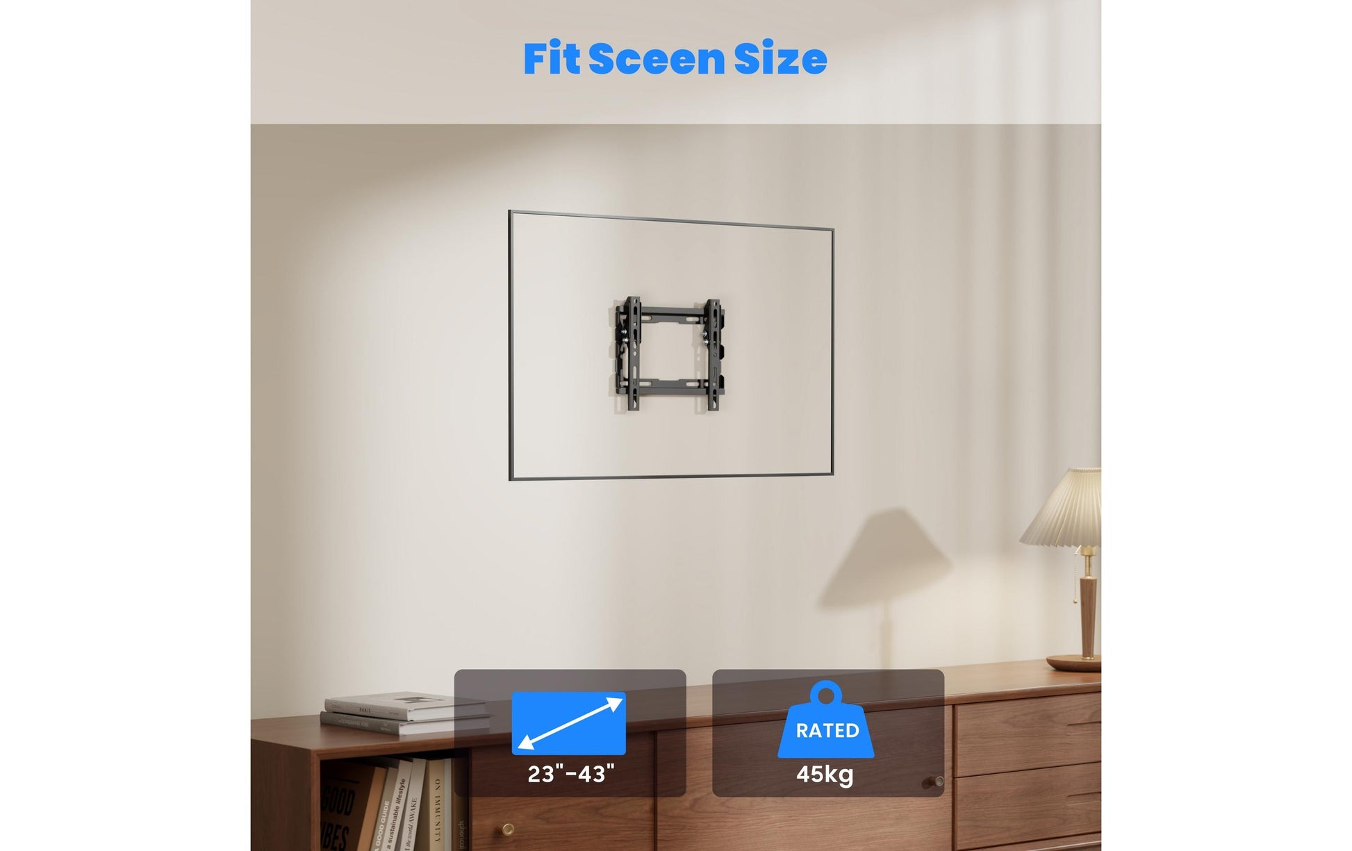 Puremounts Wandhalterung - Neigbar - 43" - VESA 200x200 - bis 45 kg - Schwarz