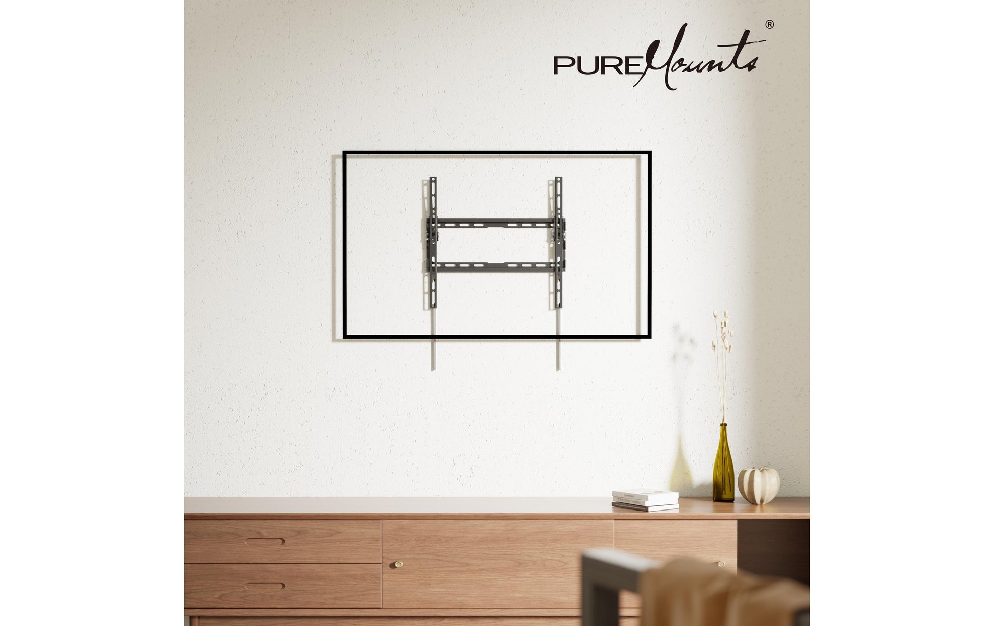 PureMounts Wandhalterung – Neigbar – VESA 300×300 – bis 45 kg – Schwarz