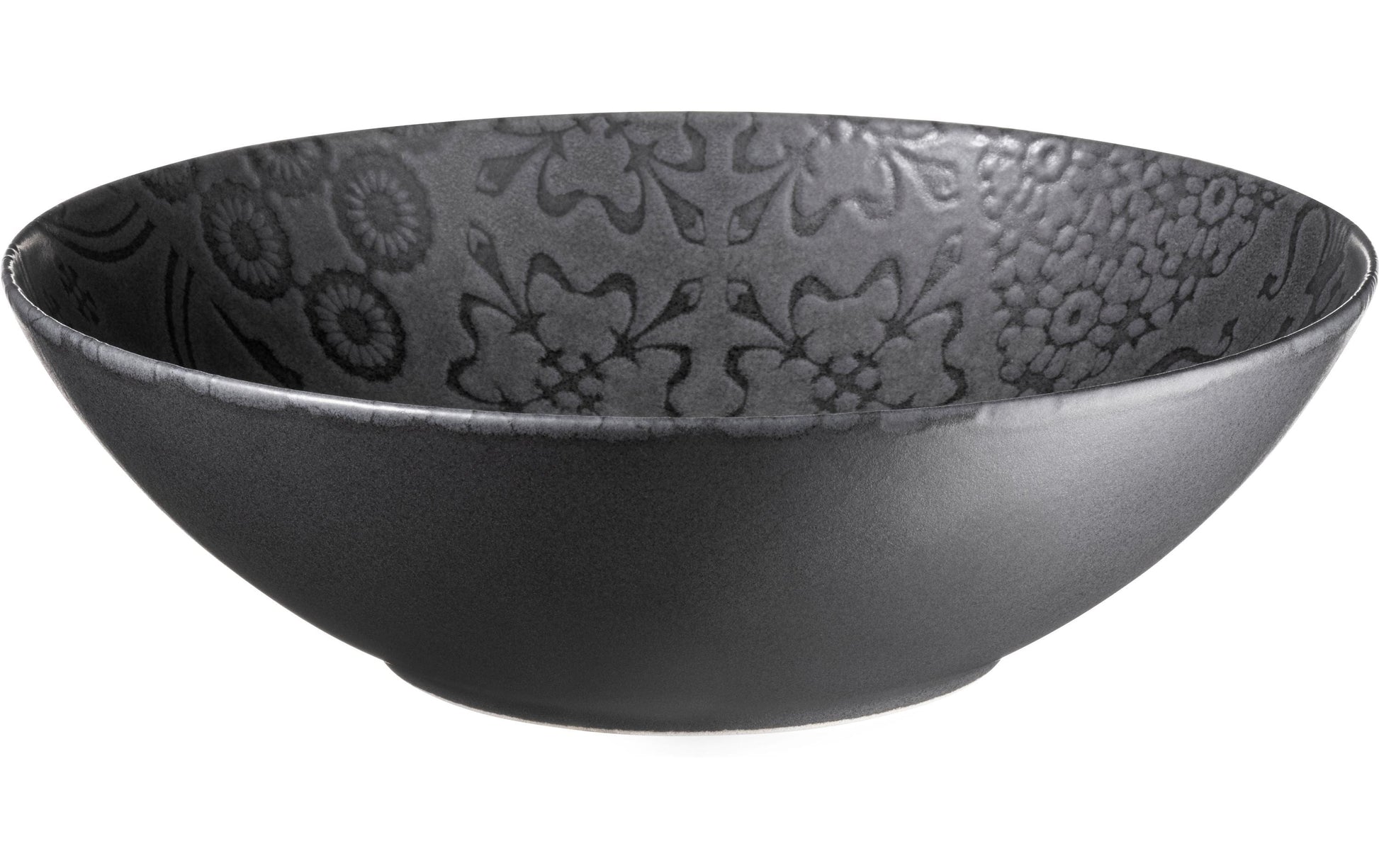 Mäser Schüssel Tiles – 4er Set, Ø 24 cm, Keramik, Schwarz, spülmaschinenfest, mikrowellengeeignet