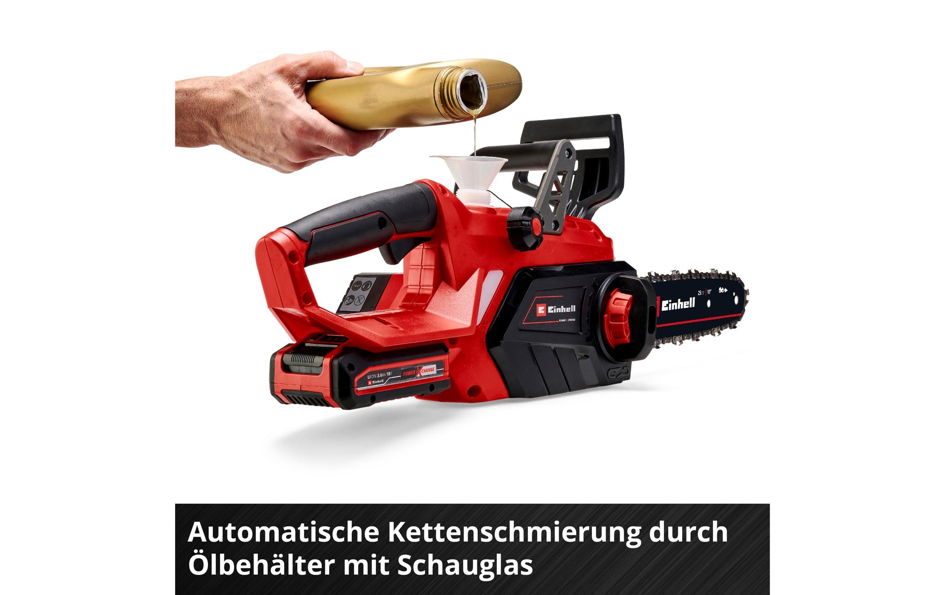 Einhell GE-LC 18 Li Akku-Kettensäge – 18 V – Schwertlänge 250 mm – inkl. Akku & Ladegerät – Power X-Change