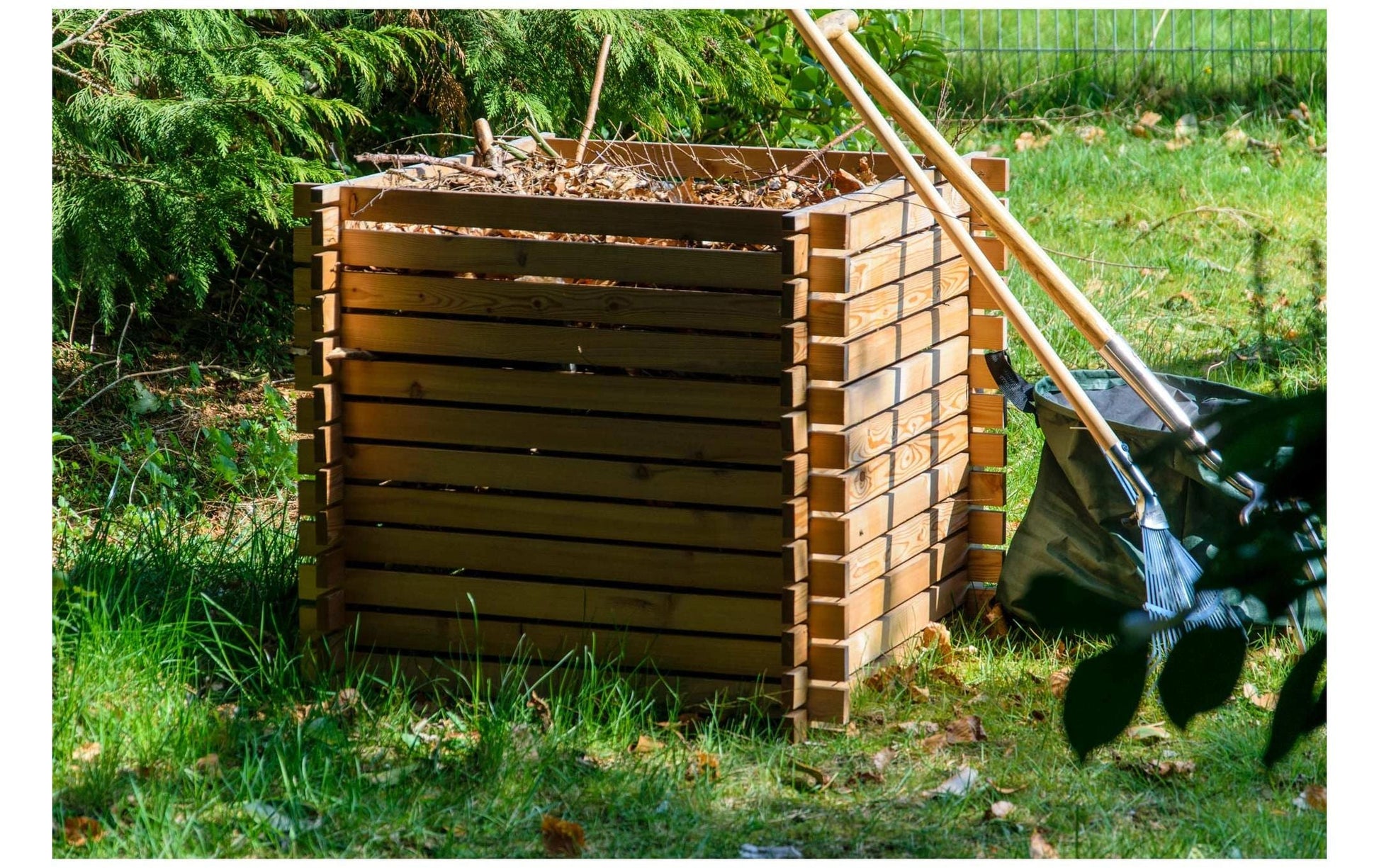 Dobar Abfalleinsatz Komposter Lärchi – 420 l, Holz, B 790 × T 790 × H 790 mm