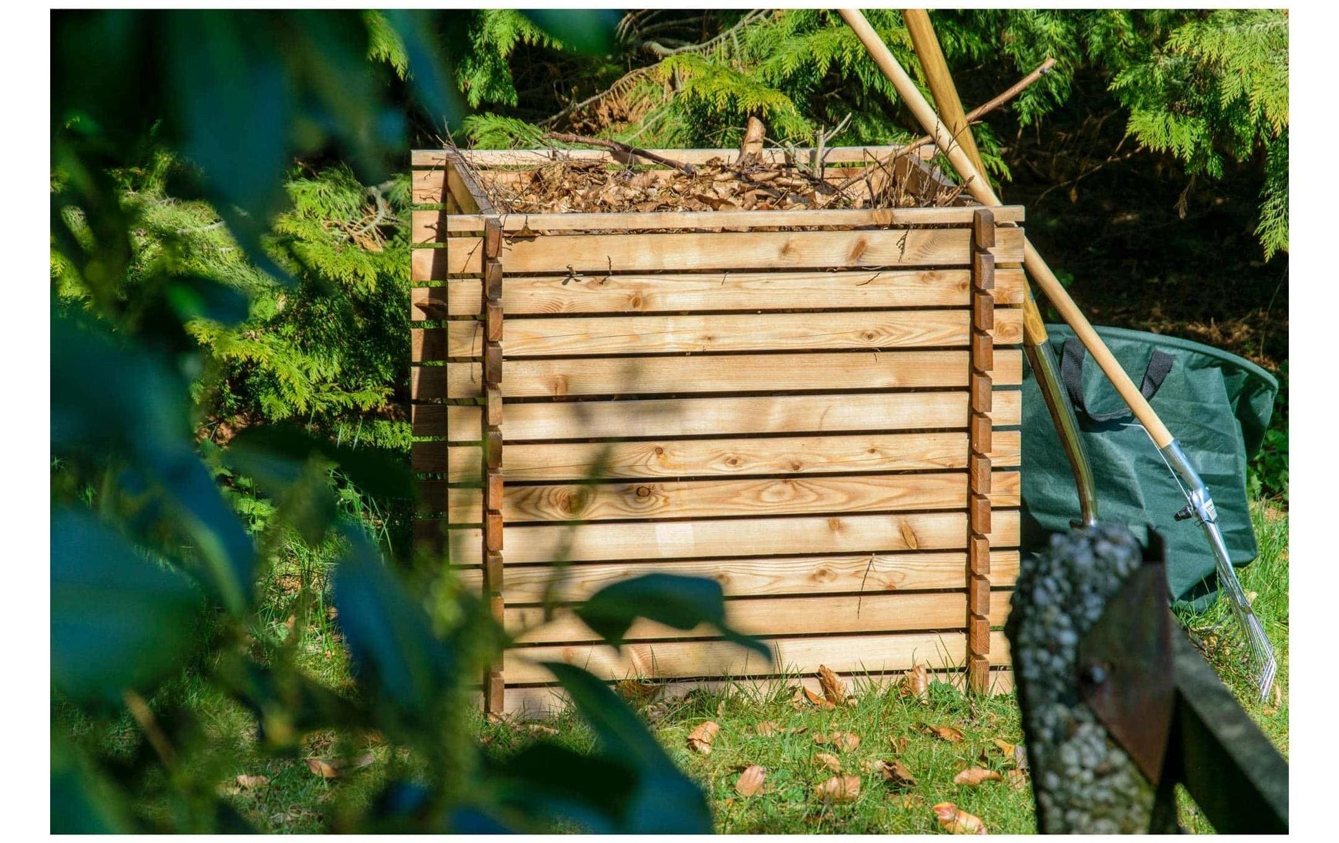 Dobar Abfalleinsatz Komposter Lärchi – 420 l, Holz, B 790 × T 790 × H 790 mm