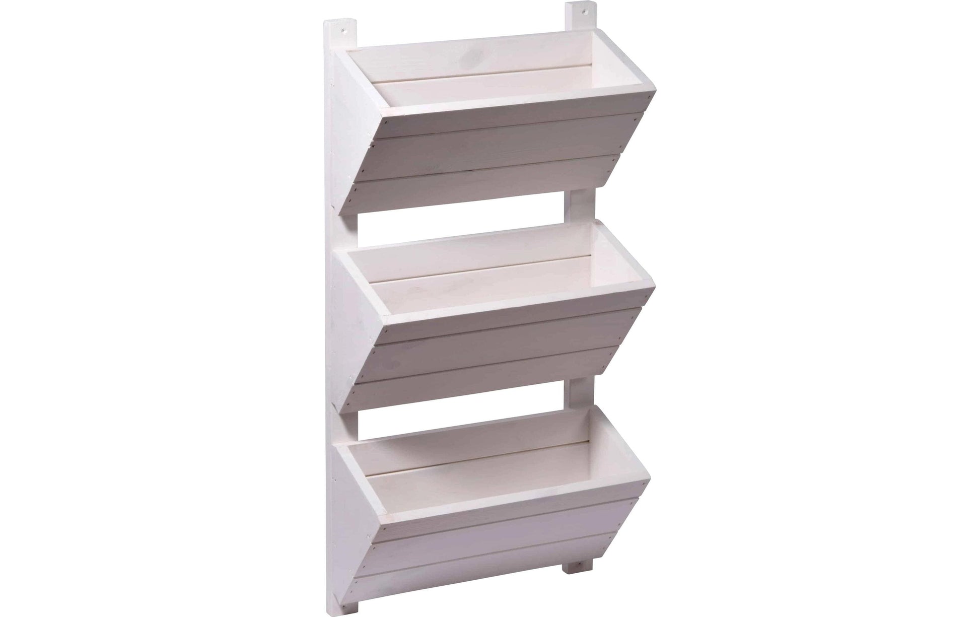 Dobar 3-stufiges Wand-Pflanzbeet – 17,5 × 79 × 38 cm – Kiefernholz, Weiss