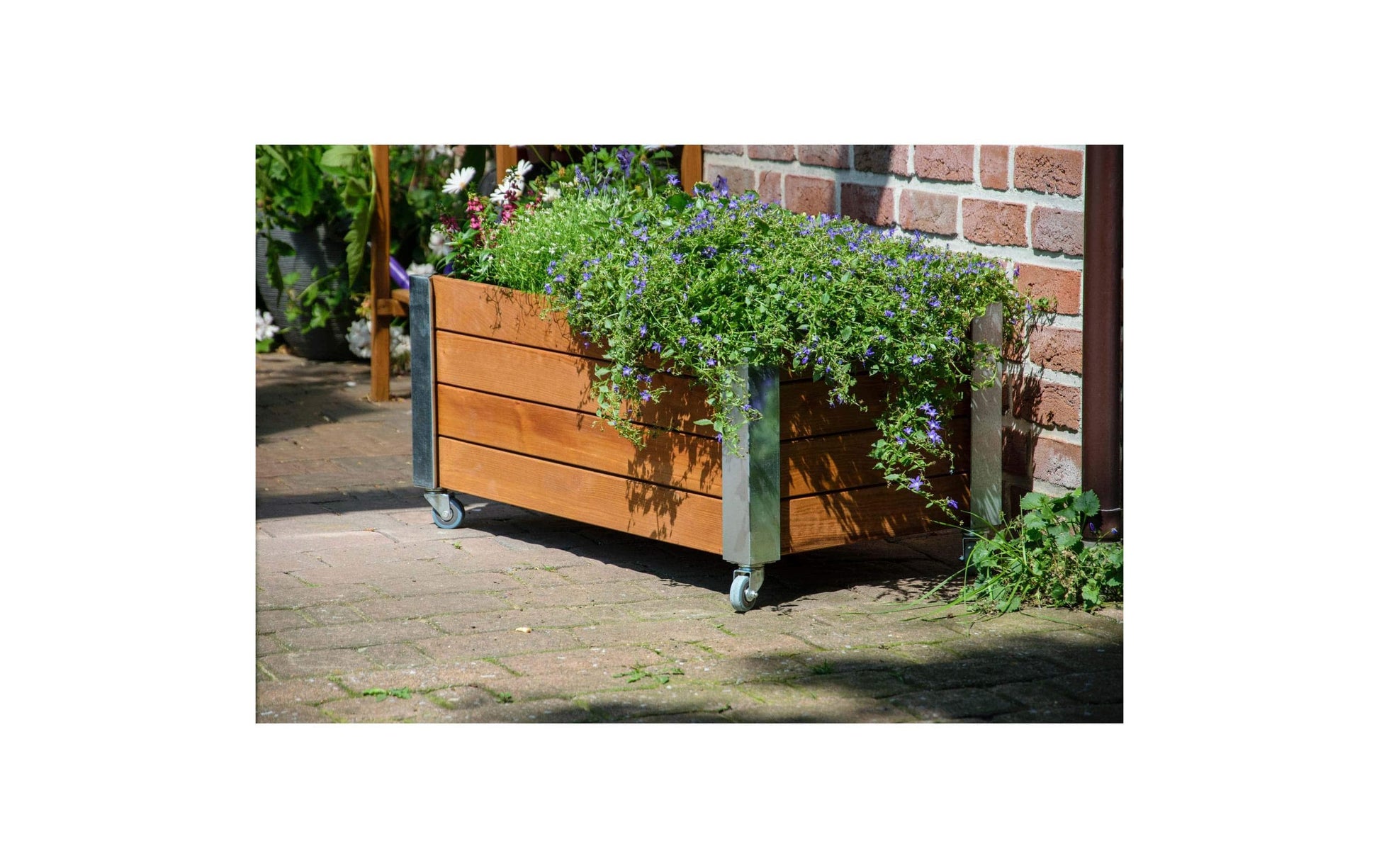 Dobar Pflanzgefäss – 78 × 52 × 40,5 cm – Kiefernholz & Metall & Kunststoff, Braun