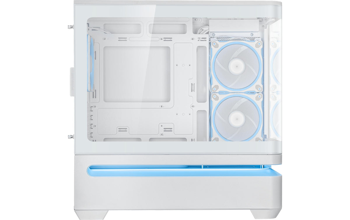 ASUS AP202 PRIME TG – PC-Gehäuse – Mid-Tower – mATX/Mini-ITX, 6× Lüfterplätze, Weiss, Sichtfenster