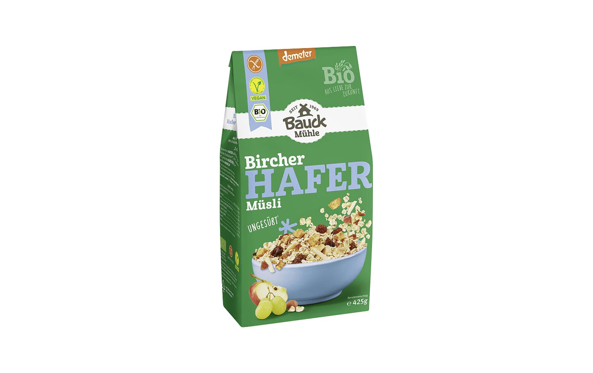 Bauck Mühle Hafer Müesli – Bircher, glutenfrei, bio – 425 g