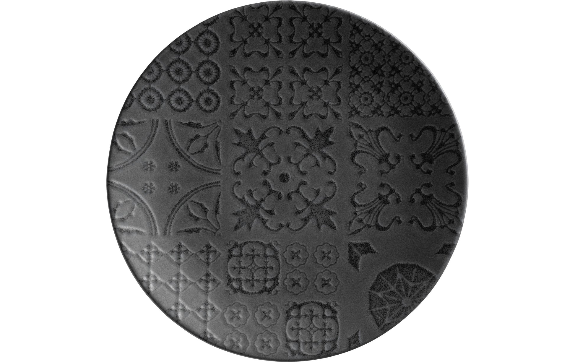 Mäser Speiseteller – 4er Set, Ø 27 cm, Keramik, Schwarz, spülmaschinenfest, mikrowellengeeignet