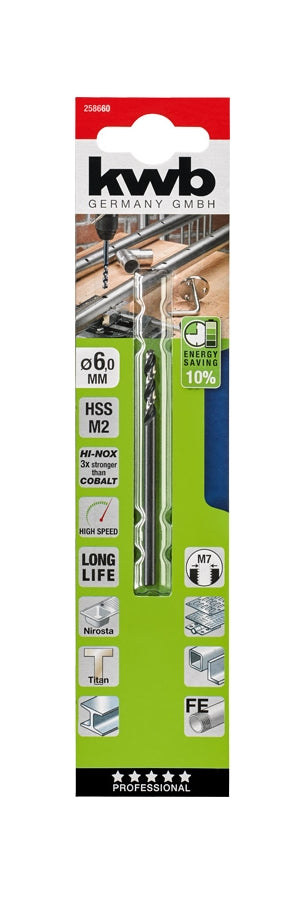 kwb HI-NOX HSS Bohrer 6.8 mm – Spiralschneidbohrer, Hochgeschwindigkeitsstahl (HSS)