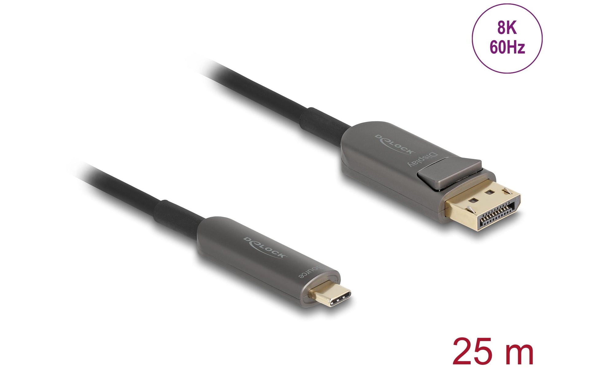 DeLOCK USB-C auf DisplayPort Adapter, DP 2.1, 8K@60 Hz, 25 m, AOC