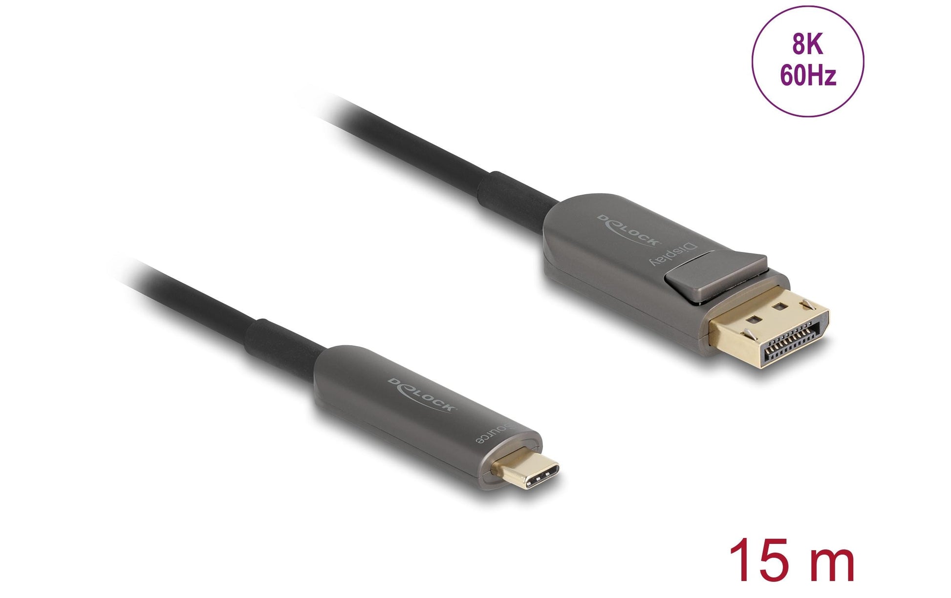 DeLOCK USB-C auf DisplayPort Adapter, DP 2.1, 7680×4320 (8K@60 Hz), 15 m, vergoldete Kontakte