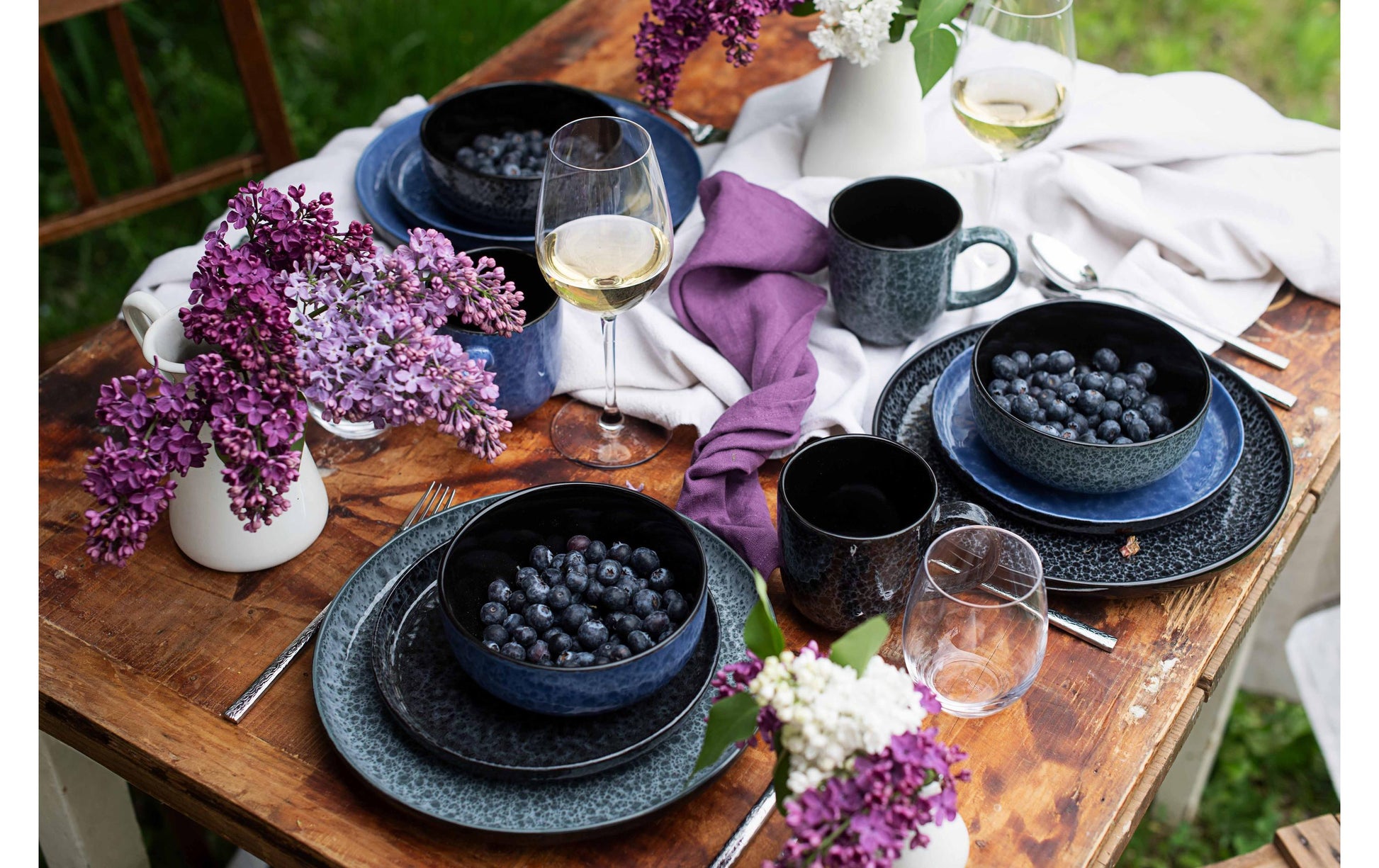 Mäser Filippa Speise-Service – 16-teilig, Keramik, Schwarz, spülmaschinenfest, mikrowellengeeignet
