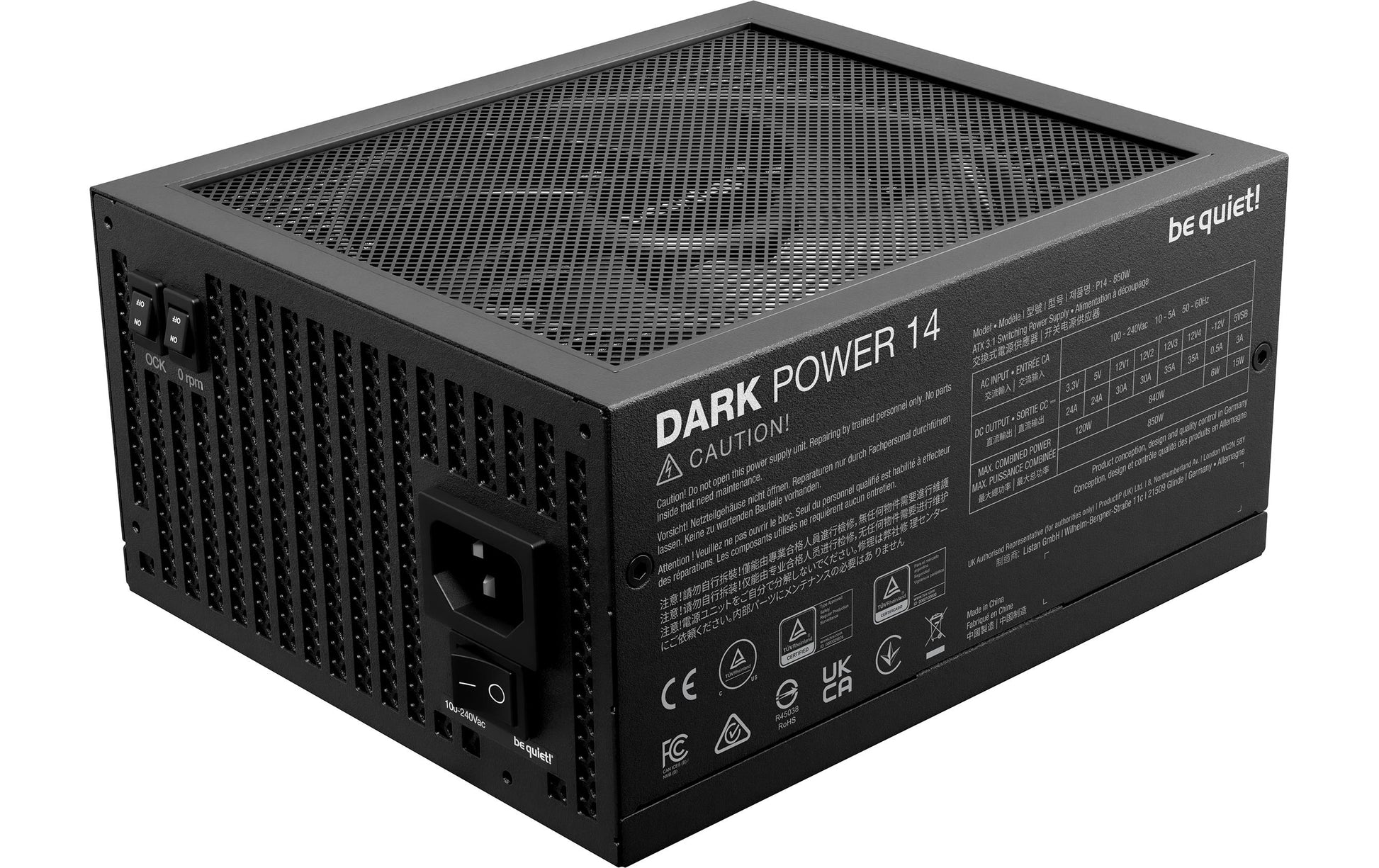 be quiet! be quiet Dark Power 14 ATX Netzteil 850 W 80 PLUS Titanium – vollmodular, ATX 3.1, EPS 2.92, 12VHPWR
