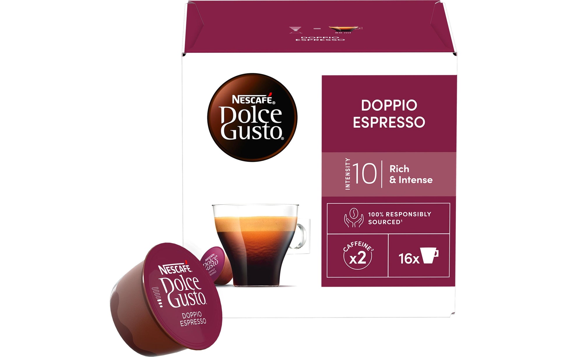 Nescafé Doppio Espresso – Kapseln für Dolce Gusto – Ristretto, 16 Kapseln