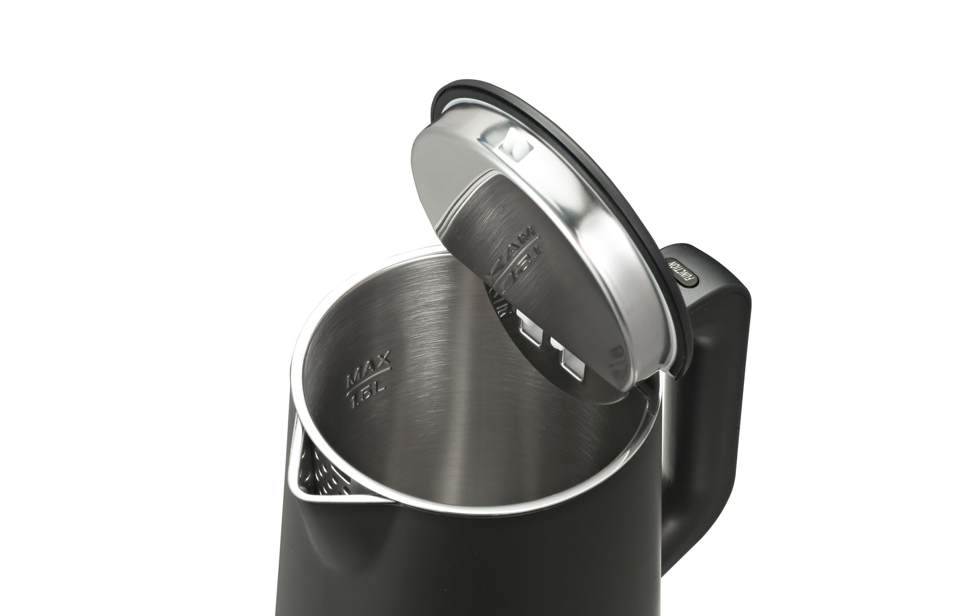 Furber Digitaler Wasserkocher, Edelstahl, Kunststoff, Temperaturwahl, Warmhaltefunktion, 1800 W, Schwarz, 360°-Sockel