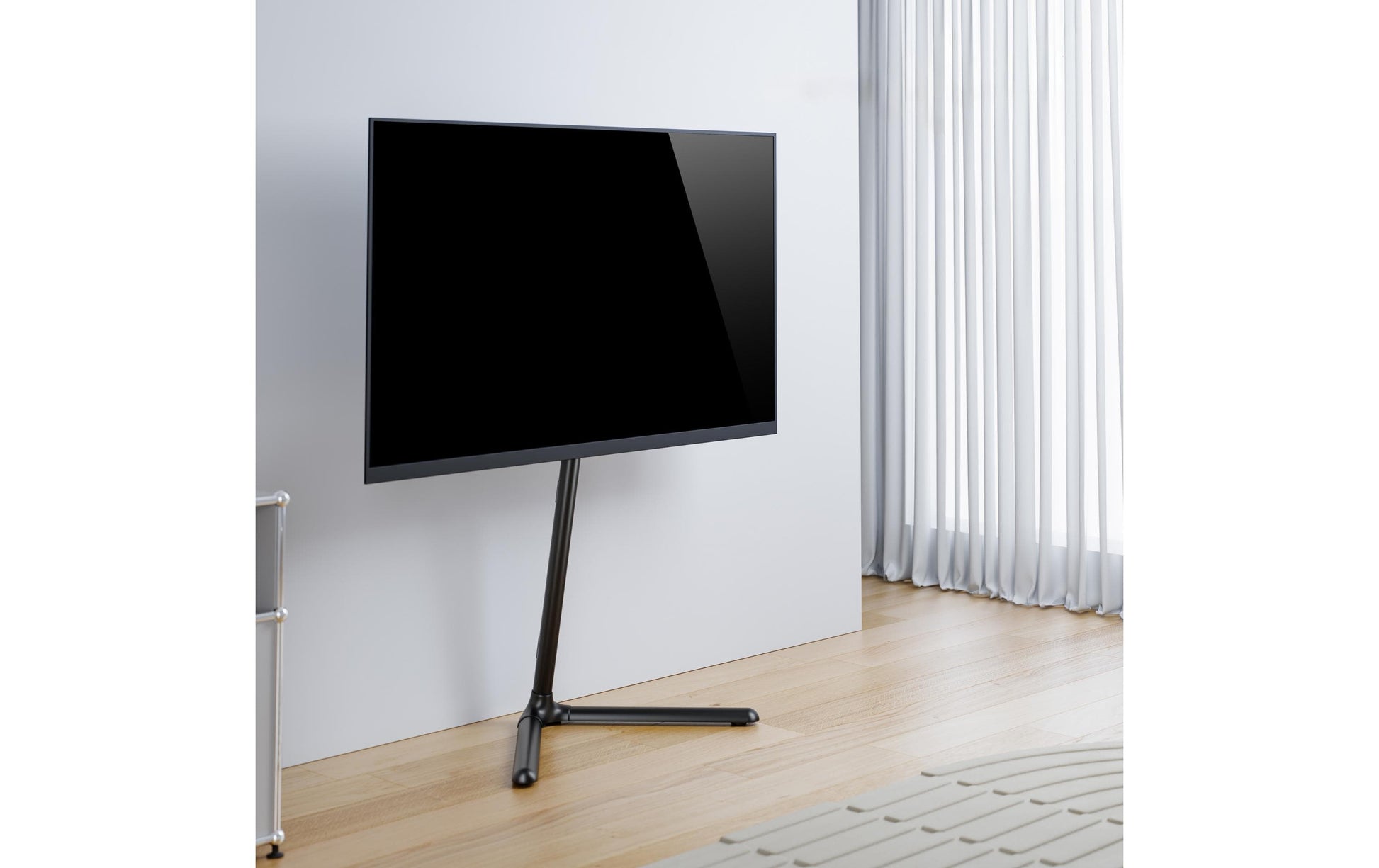 Puremounts Displayständer, schwenkbar, höhenverstellbar, bis 70", VESA 400×200, bis 40 kg, schwarz