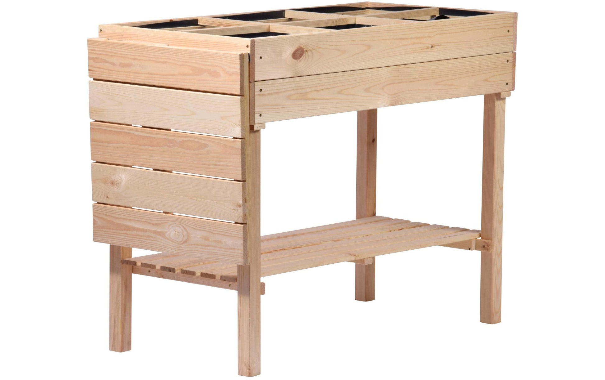 Dobar Erhöhtes Frühbeet mit Tisch & Haken Gr. L – 150 × 50 × 107 cm, Kiefernholz, Braun