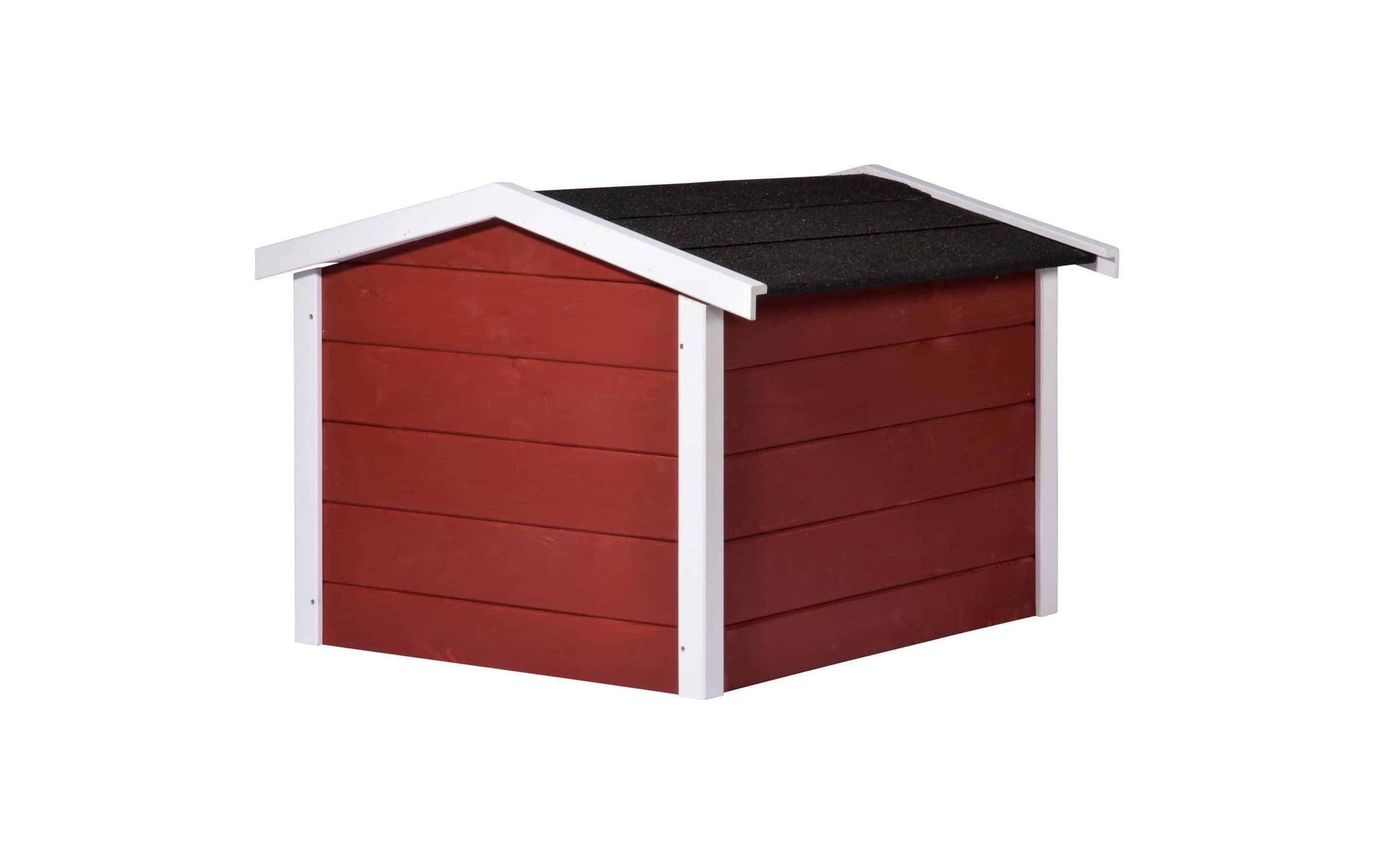 Dobar Oslo Mähroboter-Garage – wetterfest, UV-geschützt, rot, Holz, B 680 × H 520 × T 760 mm, für alle Marken