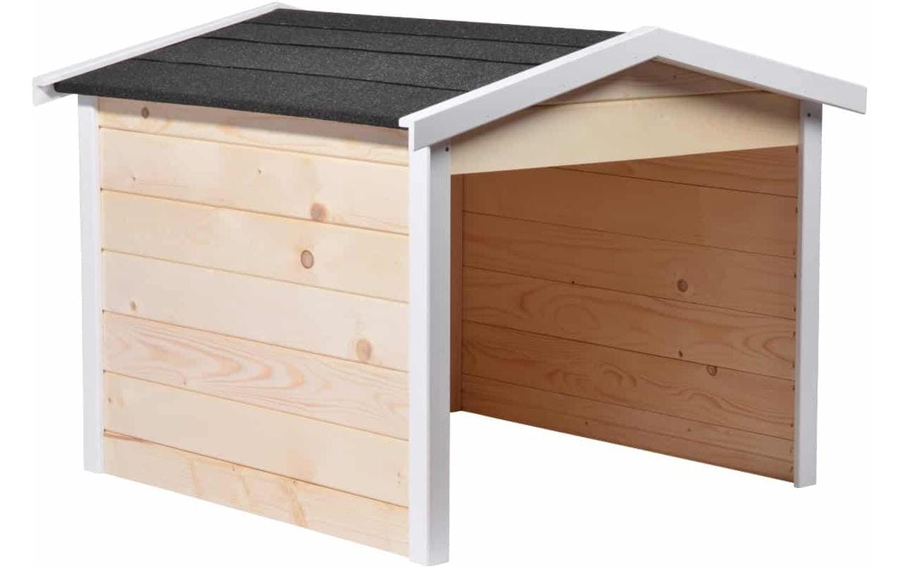 Dobar Oslo Mähroboter-Garage Spitzdach – Pinienholz – Braun – 680 × 520 × 760 mm