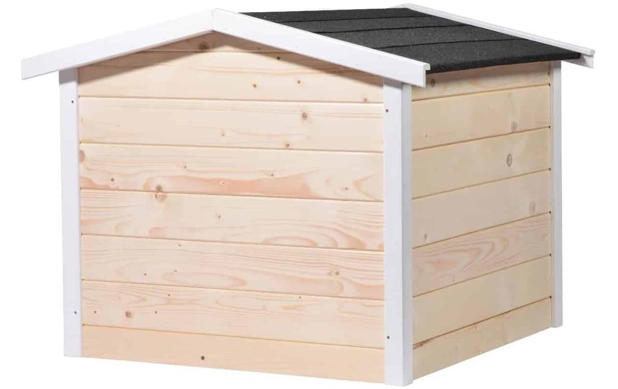 Dobar Oslo Mähroboter-Garage Spitzdach – Pinienholz – Braun – 680 × 520 × 760 mm