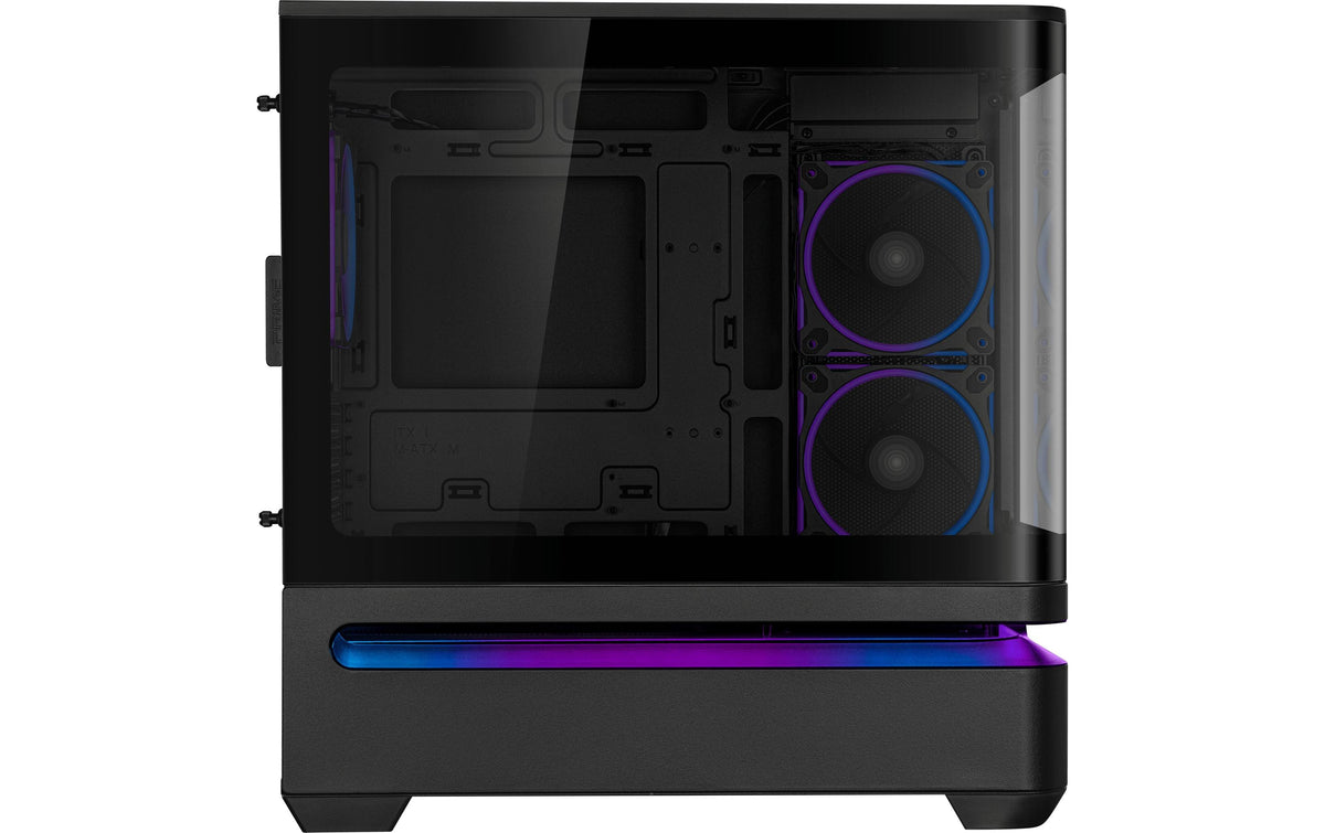 ASUS AP202 PRIME TG – PC-Gehäuse – Mid-Tower, für Micro-ATX, Mini-ITX, 6 Lüfterplätze, Schwarz, Hartglas