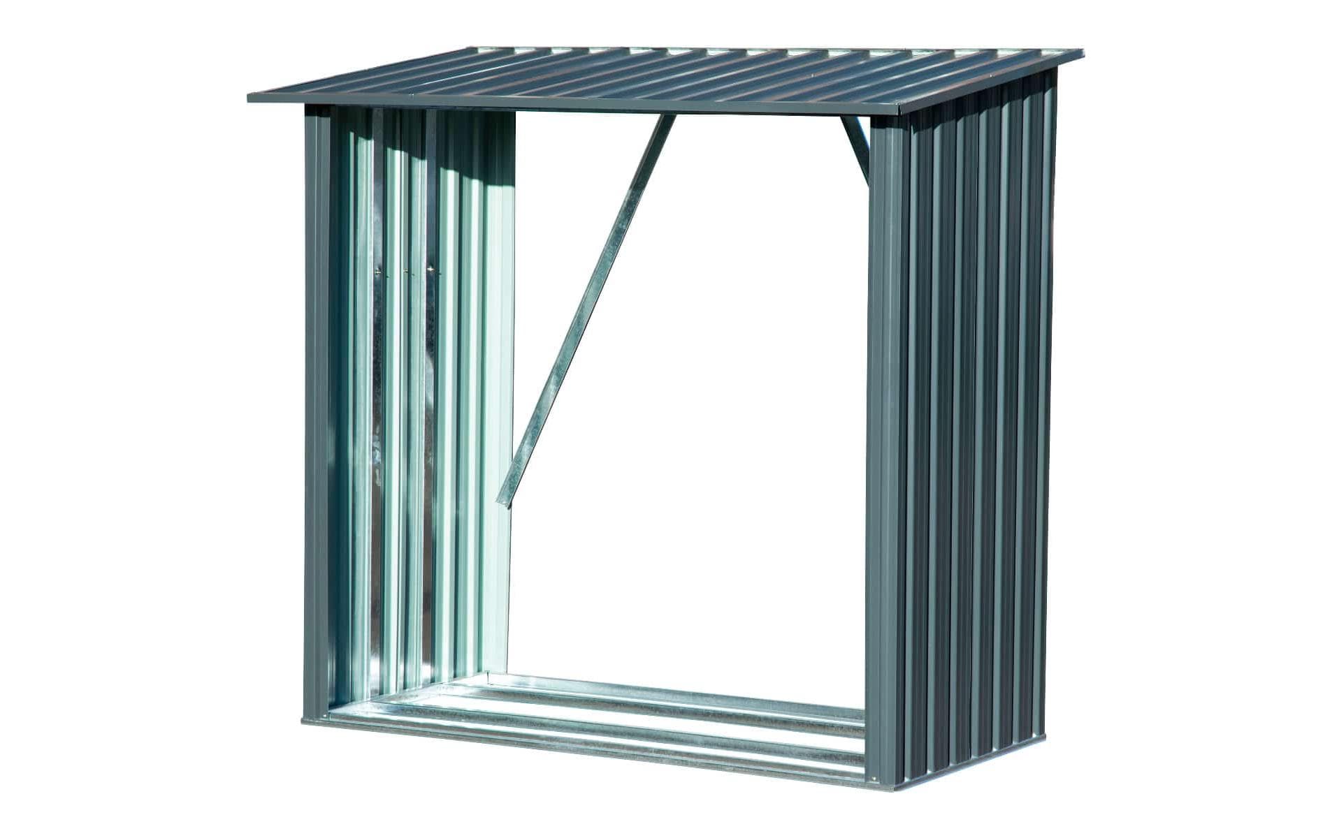 Dobar Kaminholzregal Aufbewahrungsbox 1500 l – Metall – Grau – 1630×1540×830 mm