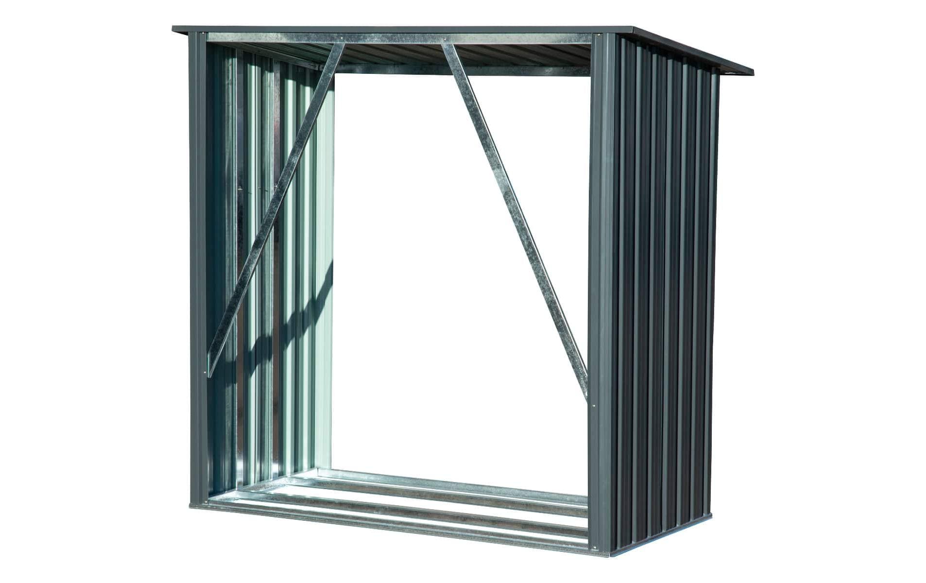 Dobar Kaminholzregal Aufbewahrungsbox 1500 l – Metall – Grau – 1630×1540×830 mm