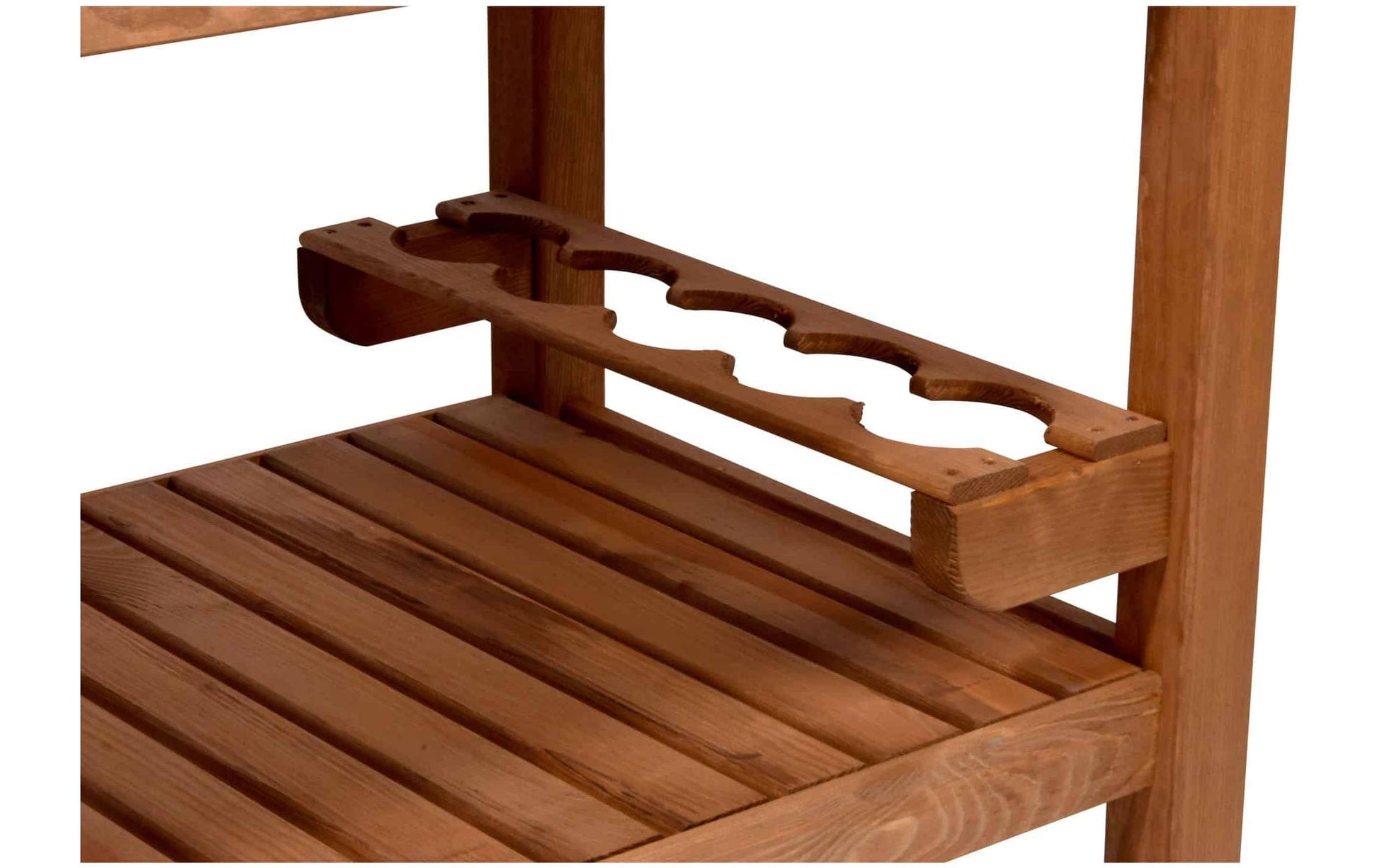 Dobar Beistellwagen 1-teilig – Braun – Pinienwald – Tisch 94 × 58 × 90 cm – für draussen