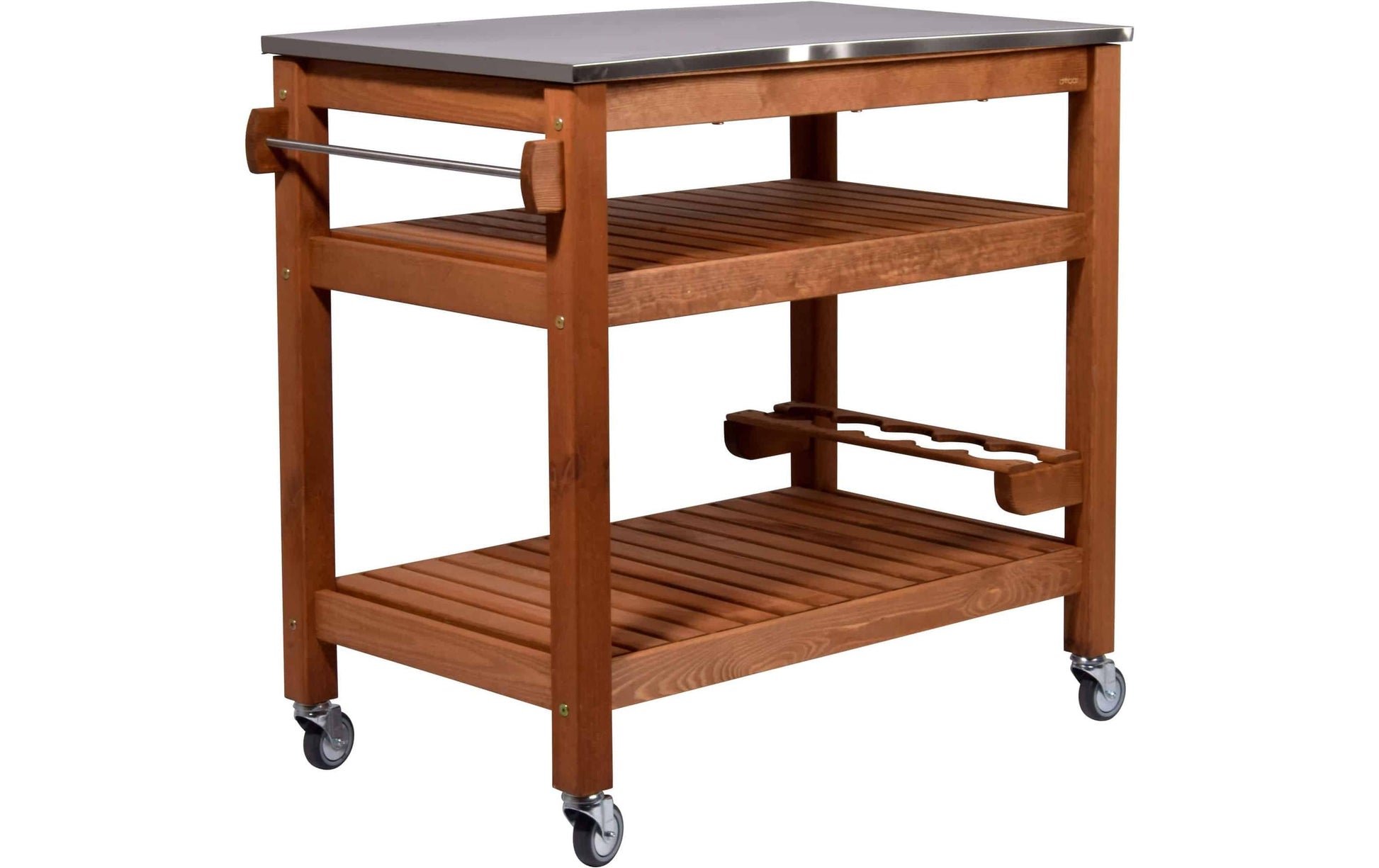 Dobar Beistellwagen 1-teilig – Braun – Pinienwald – Tisch 94 × 58 × 90 cm – für draussen