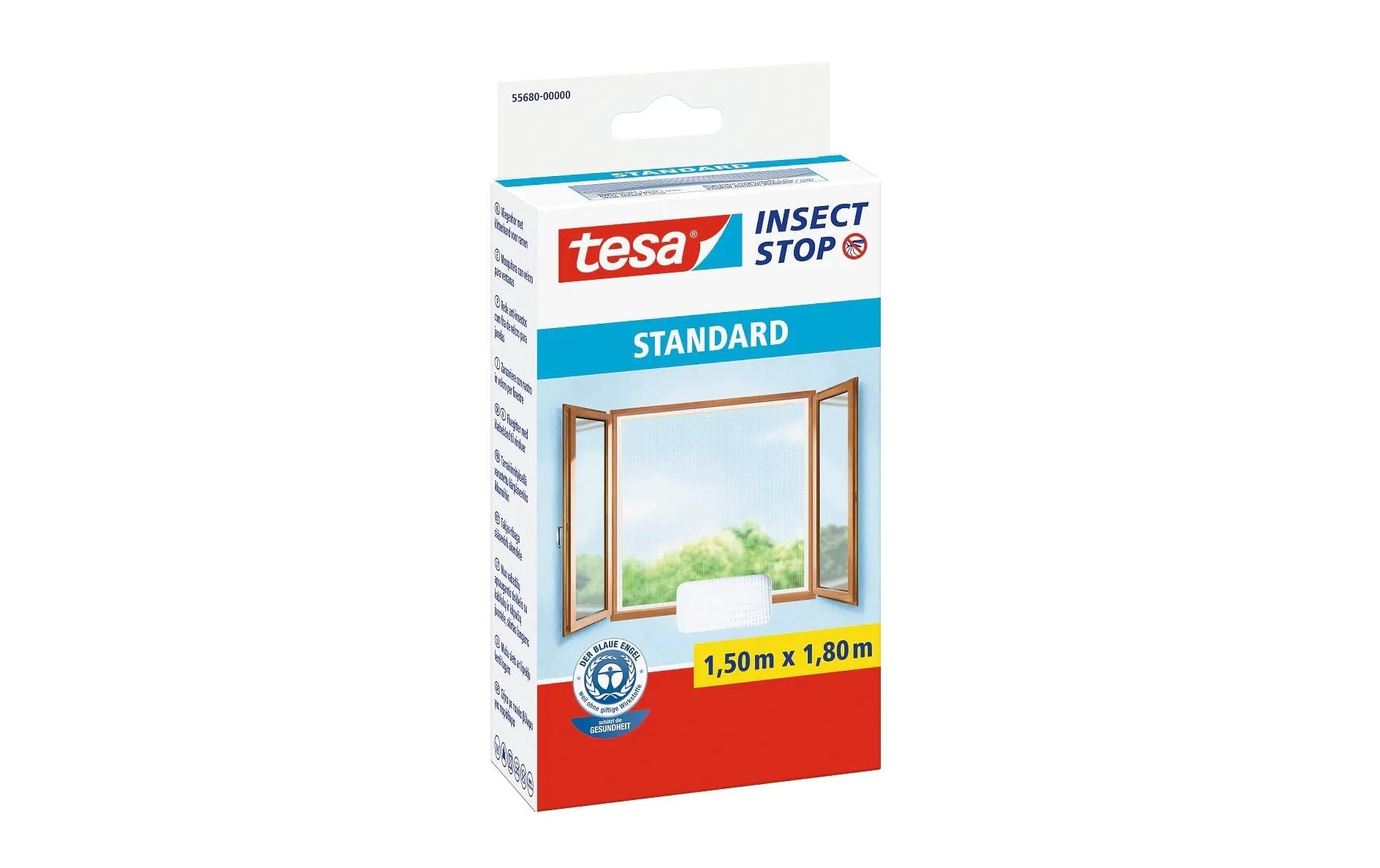TESA Fenster-Fliegengitter – 150 × 180 cm – Weiss – Polyester – für Fenster