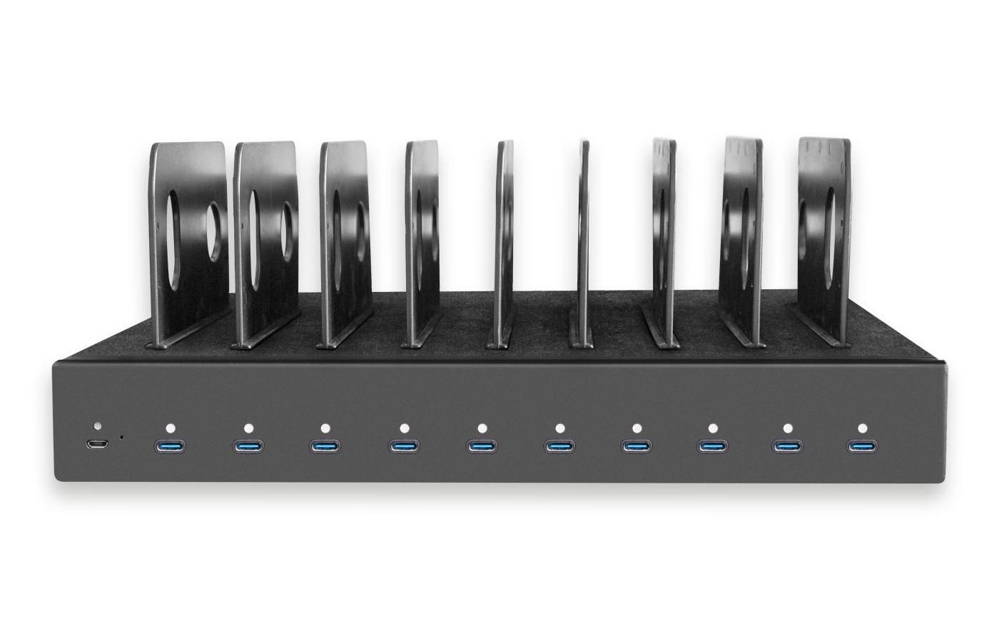 Lmp 10P SmartCharge USB-Desktop-Ladegerät 500 W – USB-C×10 – inkl. 10× USB-C-Kabel 0,3 m – schwarz