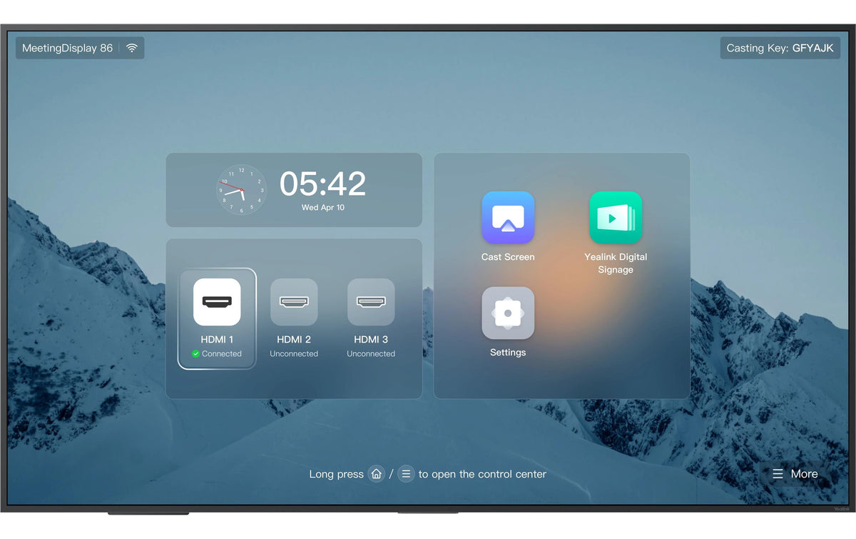 Yealink MD86 – Interaktives Touch-Display 86" – 4K UHD, IPS, Touch, 500 cd/m², Android 13, WLAN, blendfrei