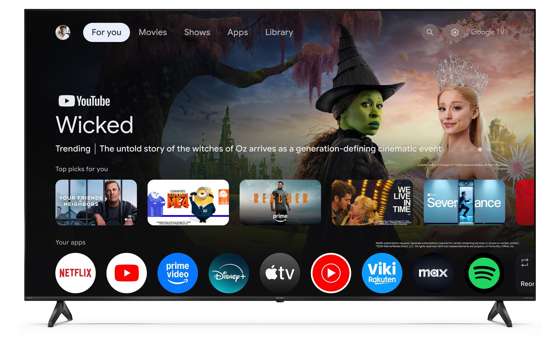 Sharp 85HP5465E – 85" TV – 4K UHD – QLED – Google TV – 60 Hz – Dolby Vision
