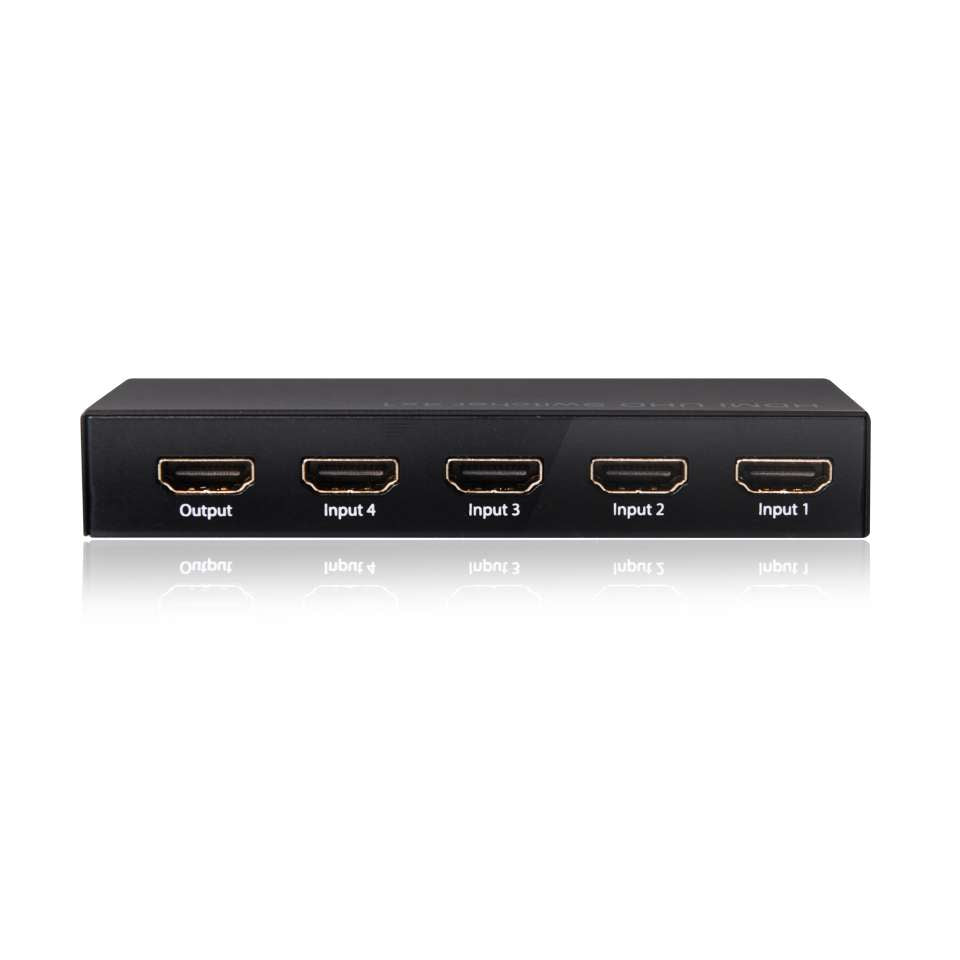 CLUB3D Club 3D – HDMI-Switchbox – 4K UHD, HDMI 2.0a, 4 Eingänge, 1 Ausgang, Fernbedienung – Schwarz, Metall