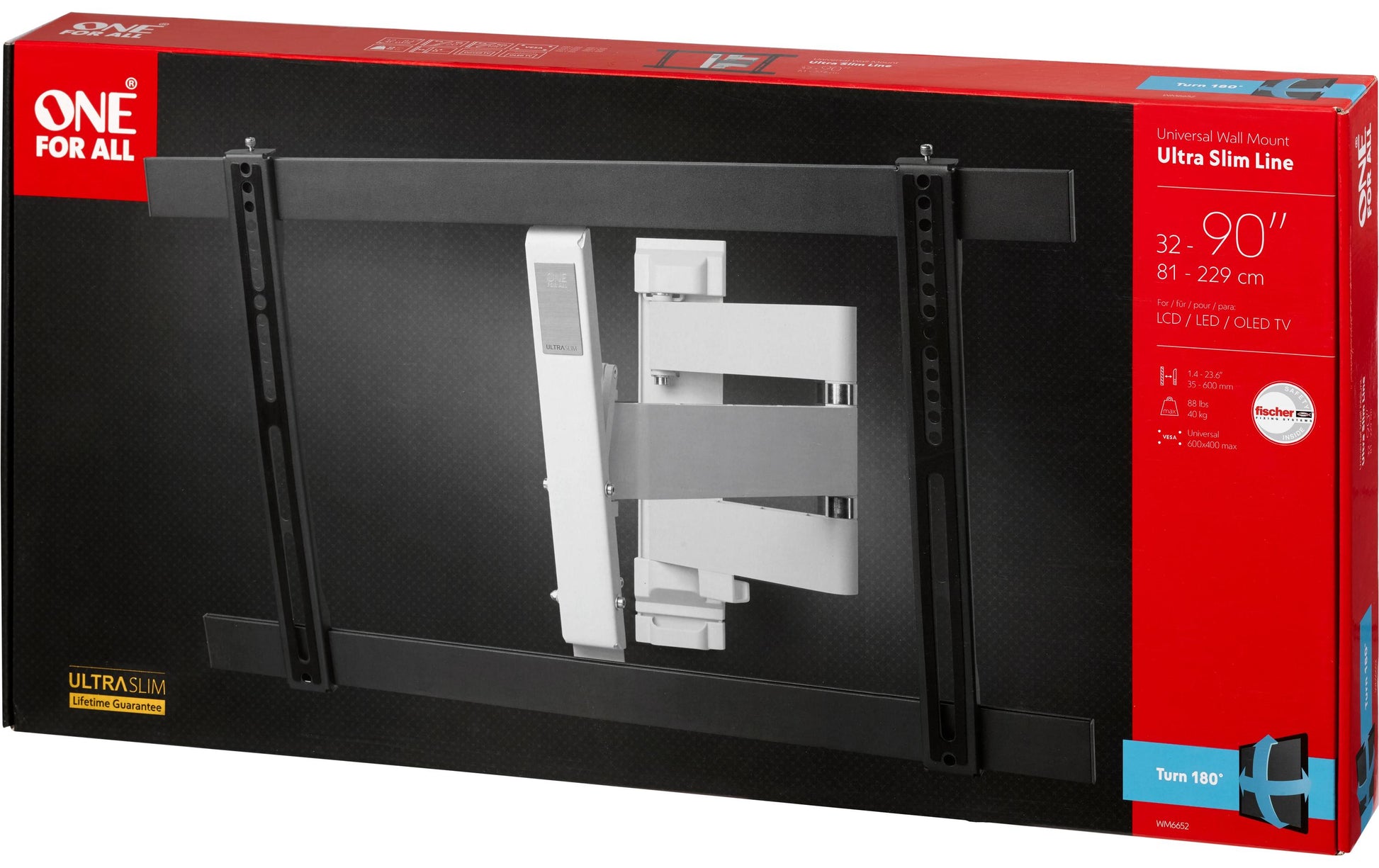 One For All Wandhalterung – Vollbeweglich – 32–90" – VESA 200×200–600×400 – bis 40 kg – WM6652