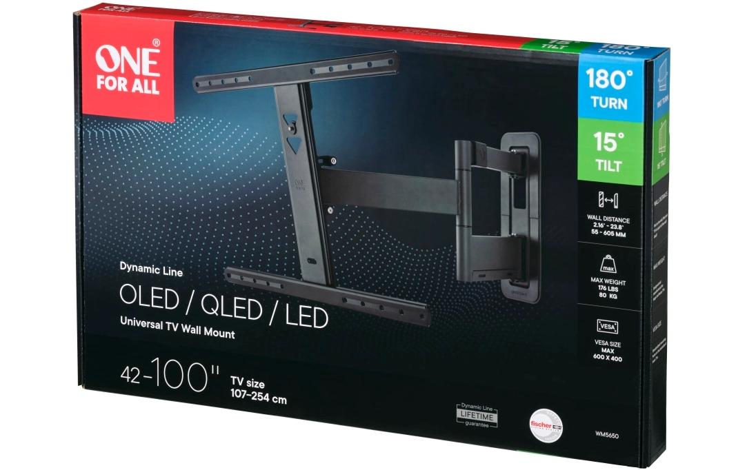 One For All Wandhalterung – Vollbeweglich – 42–100" – VESA 200×200–600×600 – bis 60 kg – WM5650