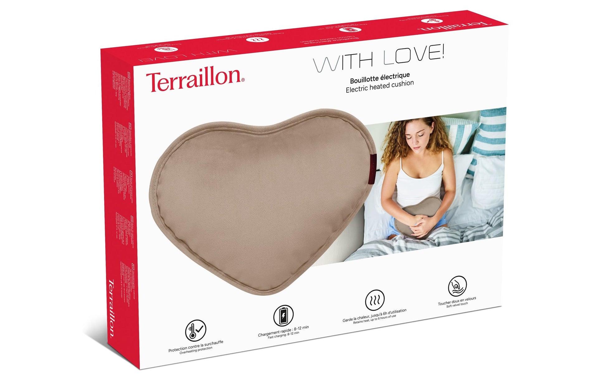 Terraillon My Love Heizkissen – 33 × 24 × 6,5 cm, beige, 360 Min.
