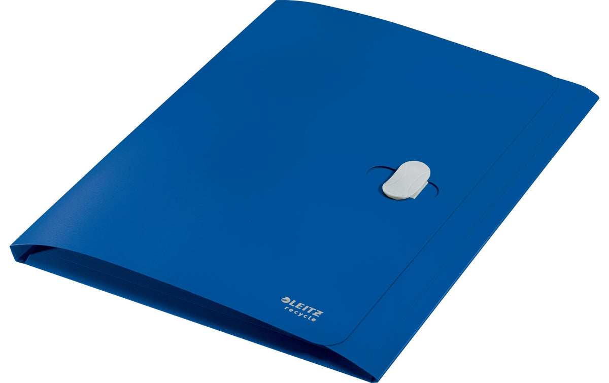 Leitz Dokumentenmappe A4 – 1 Fach, Kunststoff, Blau, 3 Klappen, bis 150 Blatt