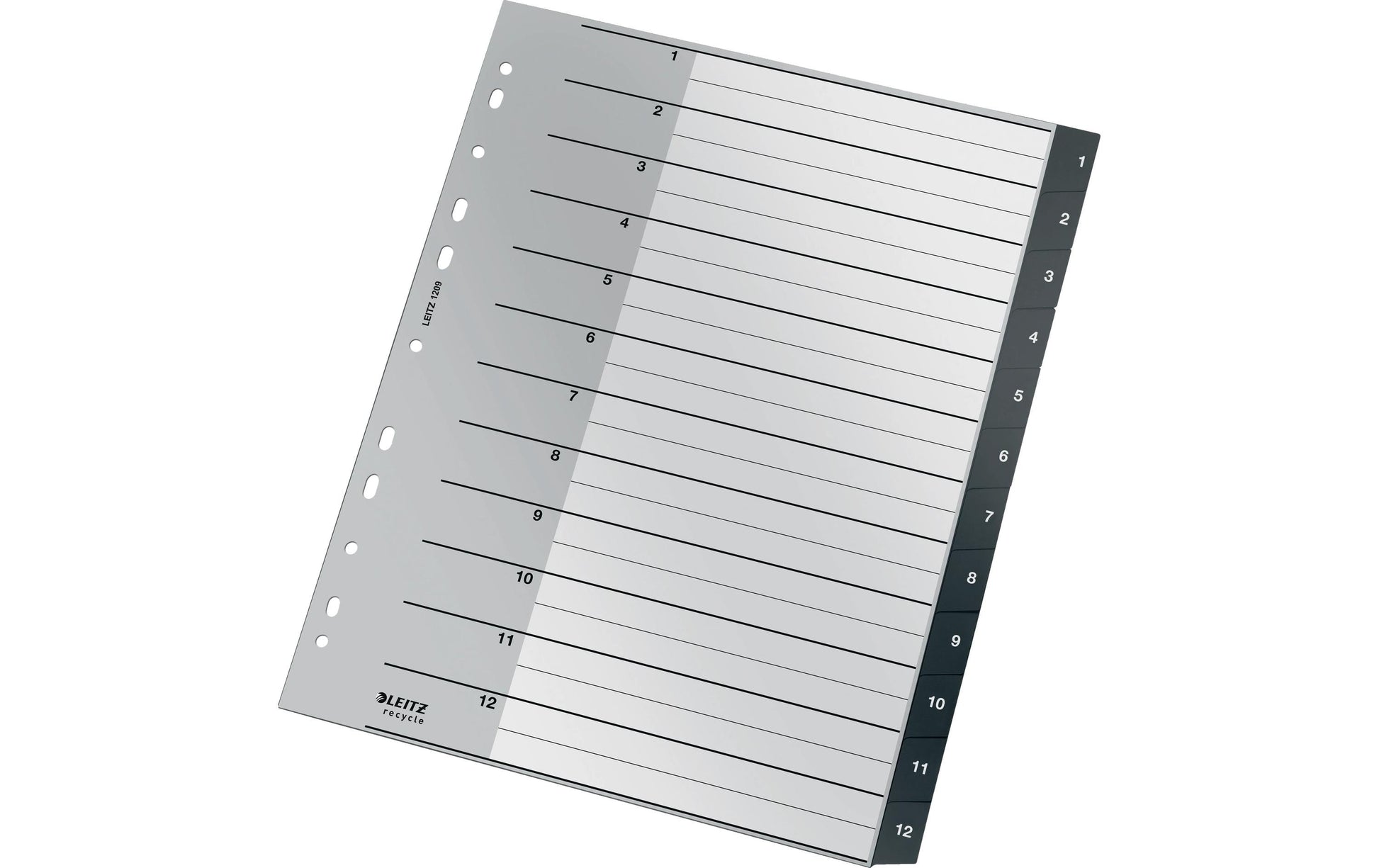 Leitz 12090000 Register – PP, schwarz, unbedruckt