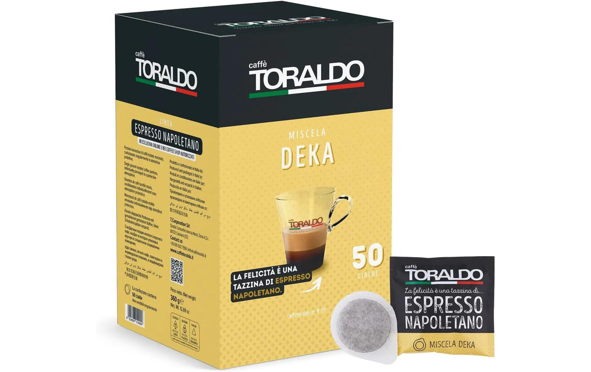 Caffè toraldo Miscela Dek – Kaffeepads für E.S.E. – Espresso, entkoffeiniert, 50 Pads