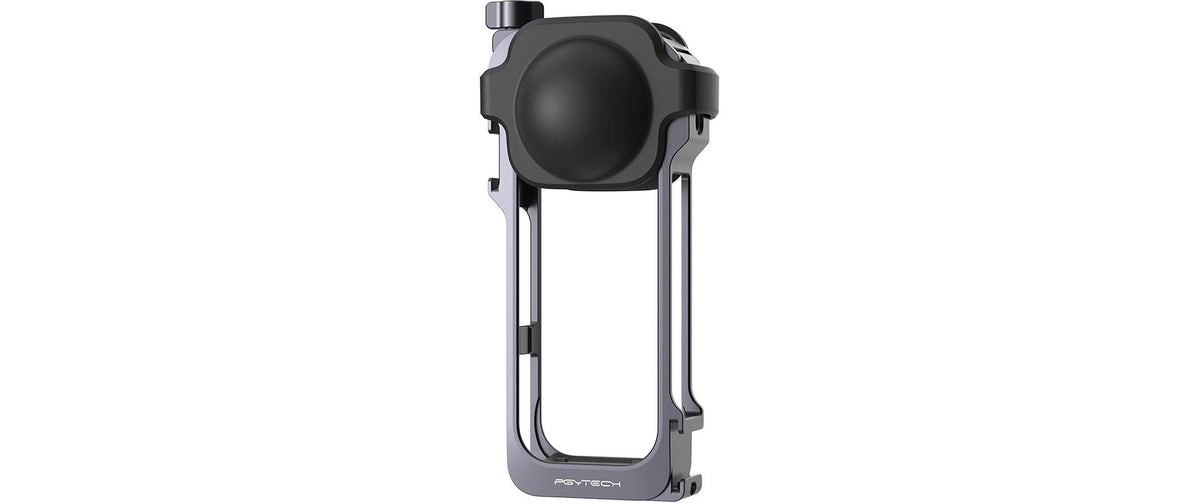 PGYTECH Kamerakäfig – Aluminium/Silikon, 62 × 22 × 145 mm – für Insta360 X5 – Schwarz