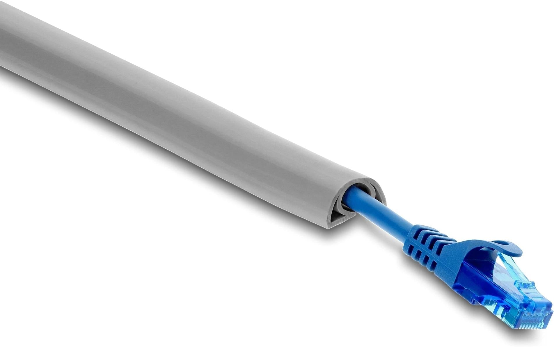 DeLOCK 20765 Wandkanal – 20 × 10 mm – 2 m – PVC – Grau, zuschneidbar, 1 Stk.