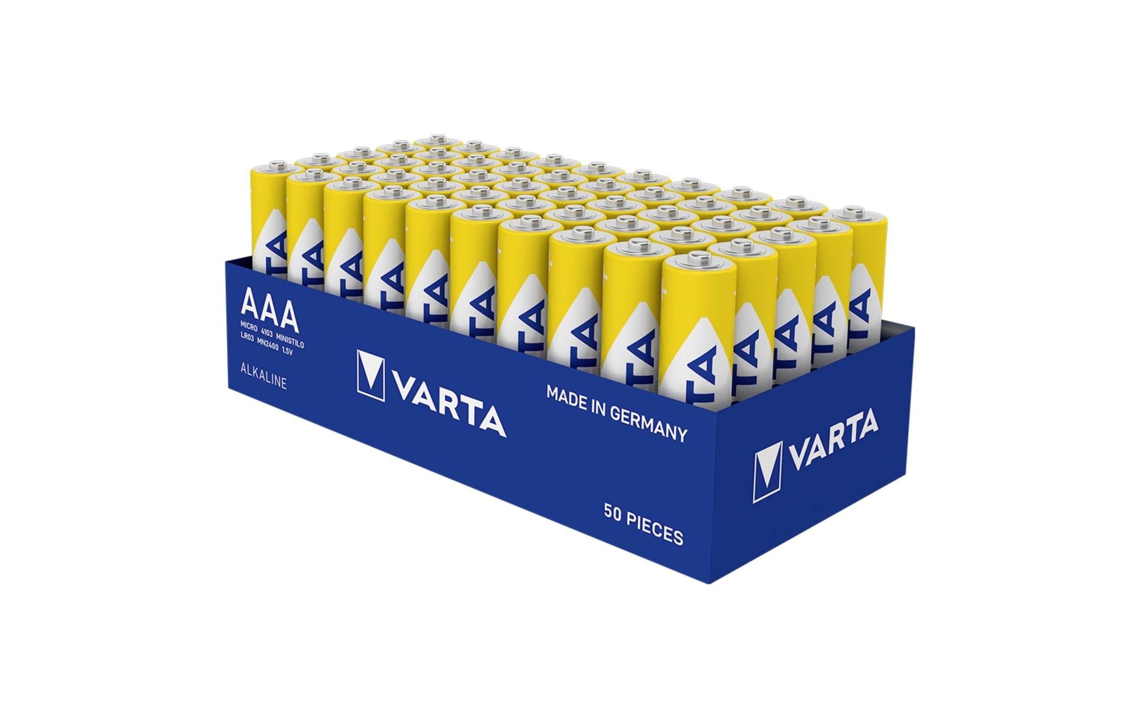 Varta AAA Batterien, Alkaline, 1,5 V – 50 Stk.
